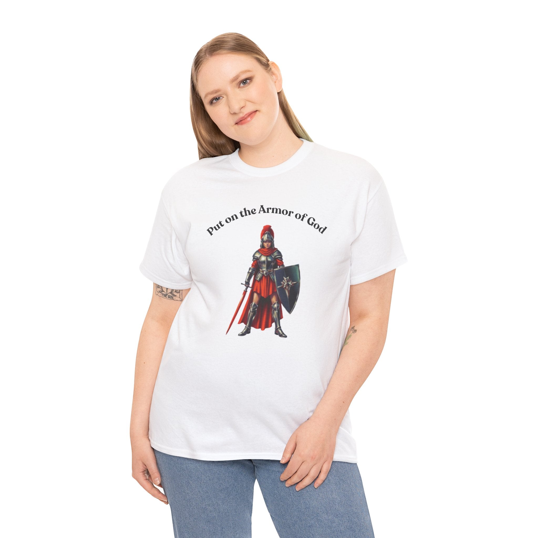 Christian Armor T-Shirt — "Put on the Armor of God" Women's Faith Tee