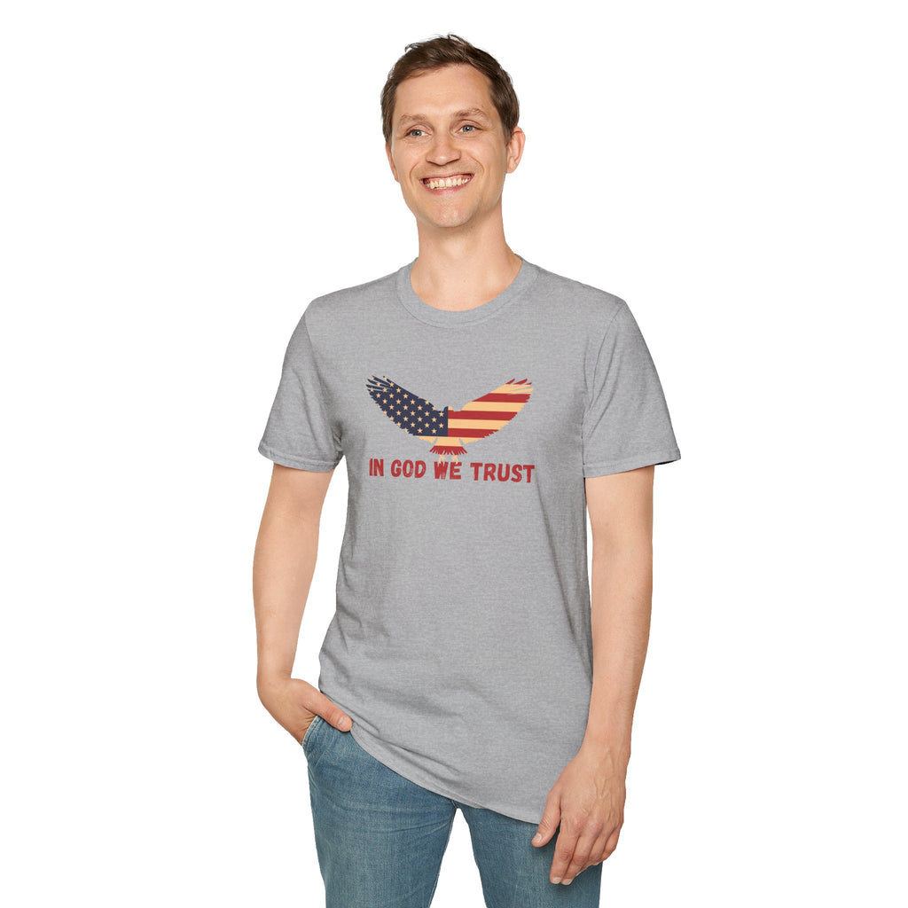 In God We Trust Eagle T-Shirt — Make America Christian Again Cross Tee