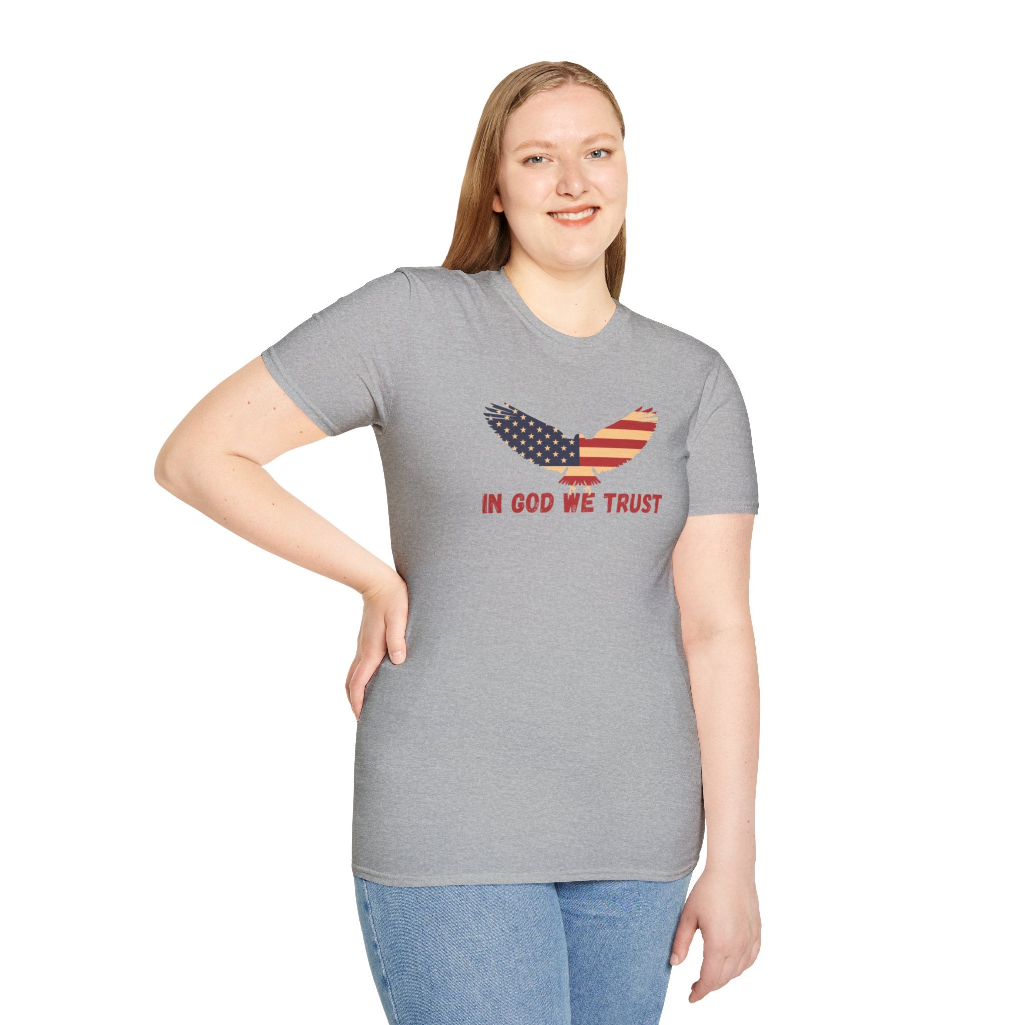 In God We Trust Eagle T-Shirt — Make America Christian Again Cross Tee