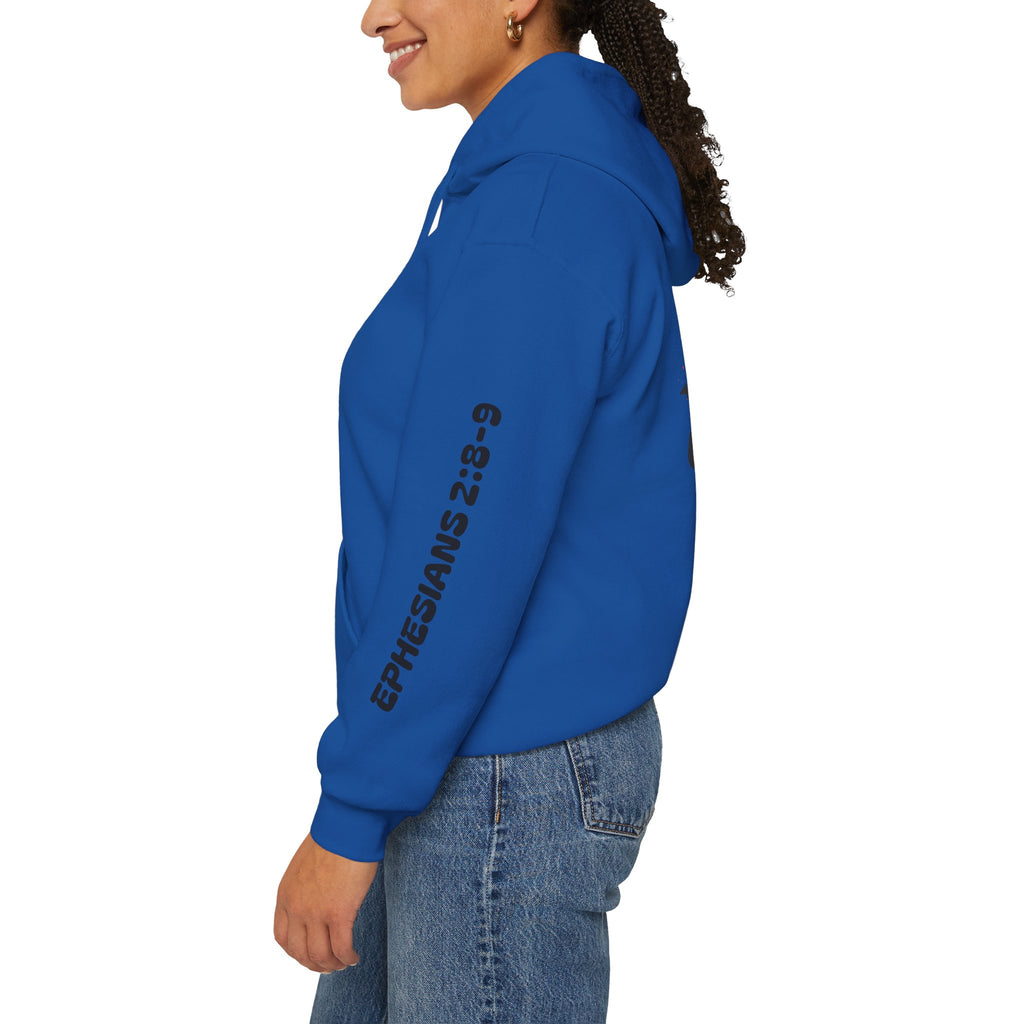 Saved By Grace Hoodie — Christian Cross Faith Pullover