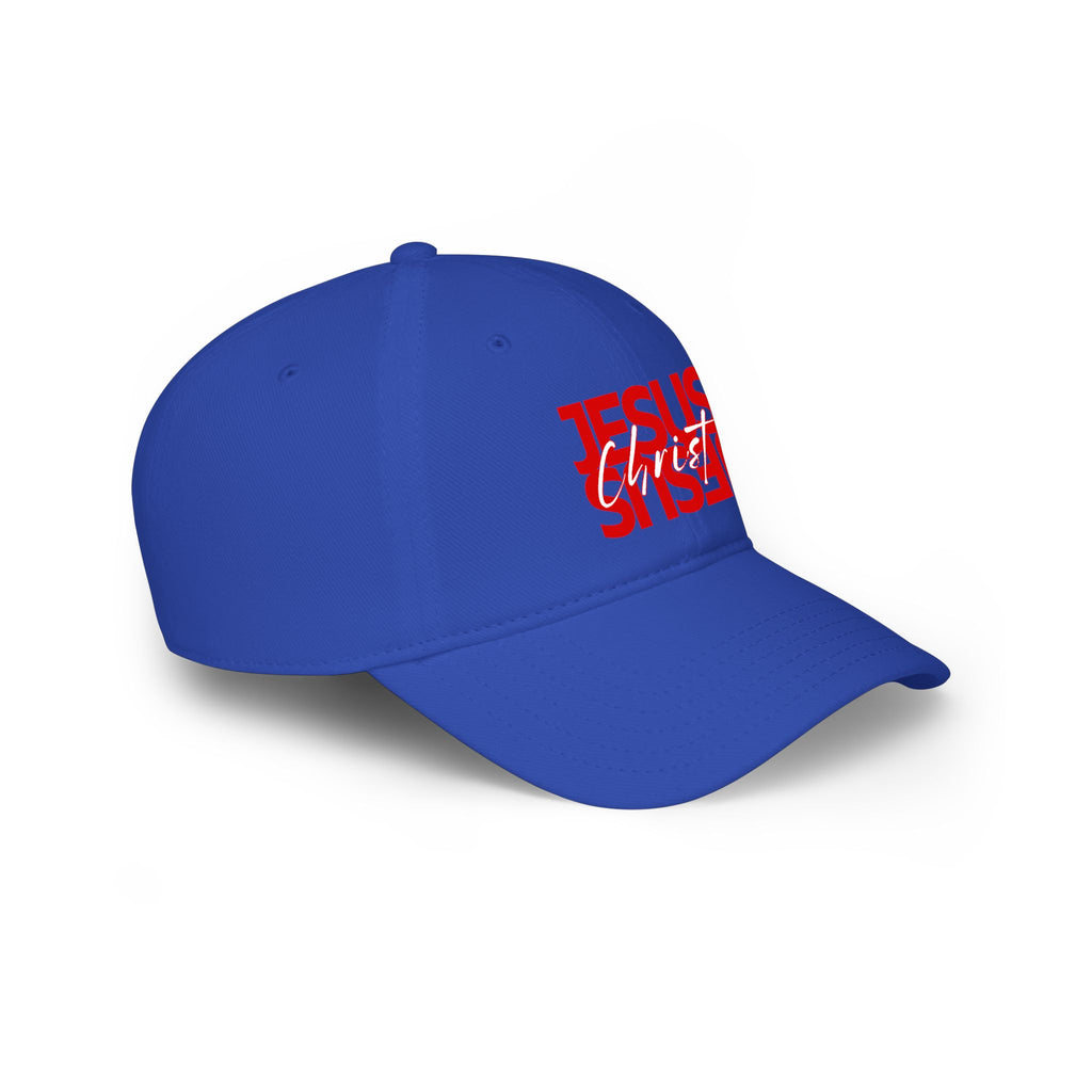 Jesus Christ Baseball Cap - Bold Red Faith Low Profile Hat