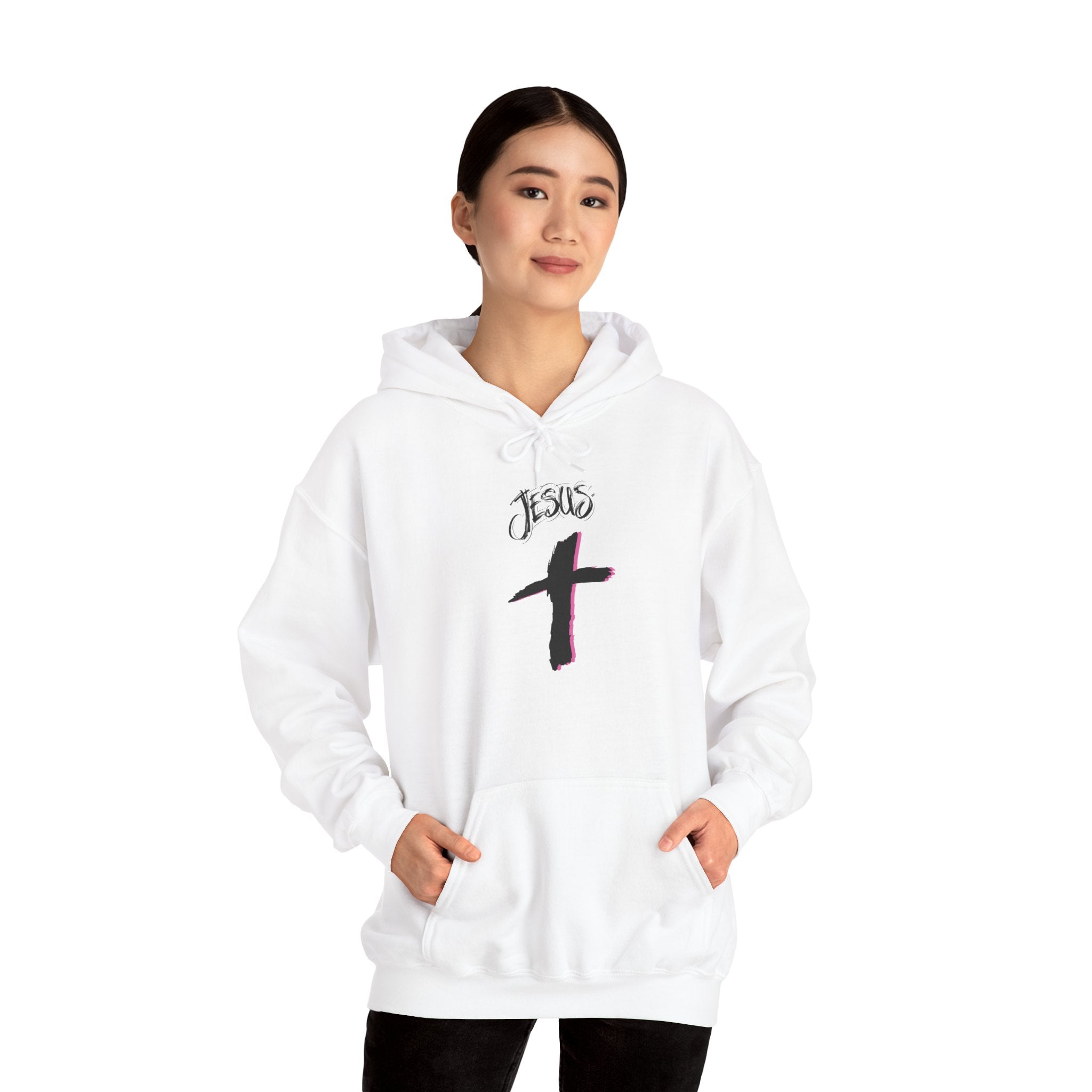 Jesus Cross Hoodie — “Ask Me About Jesus” Christian Pullover