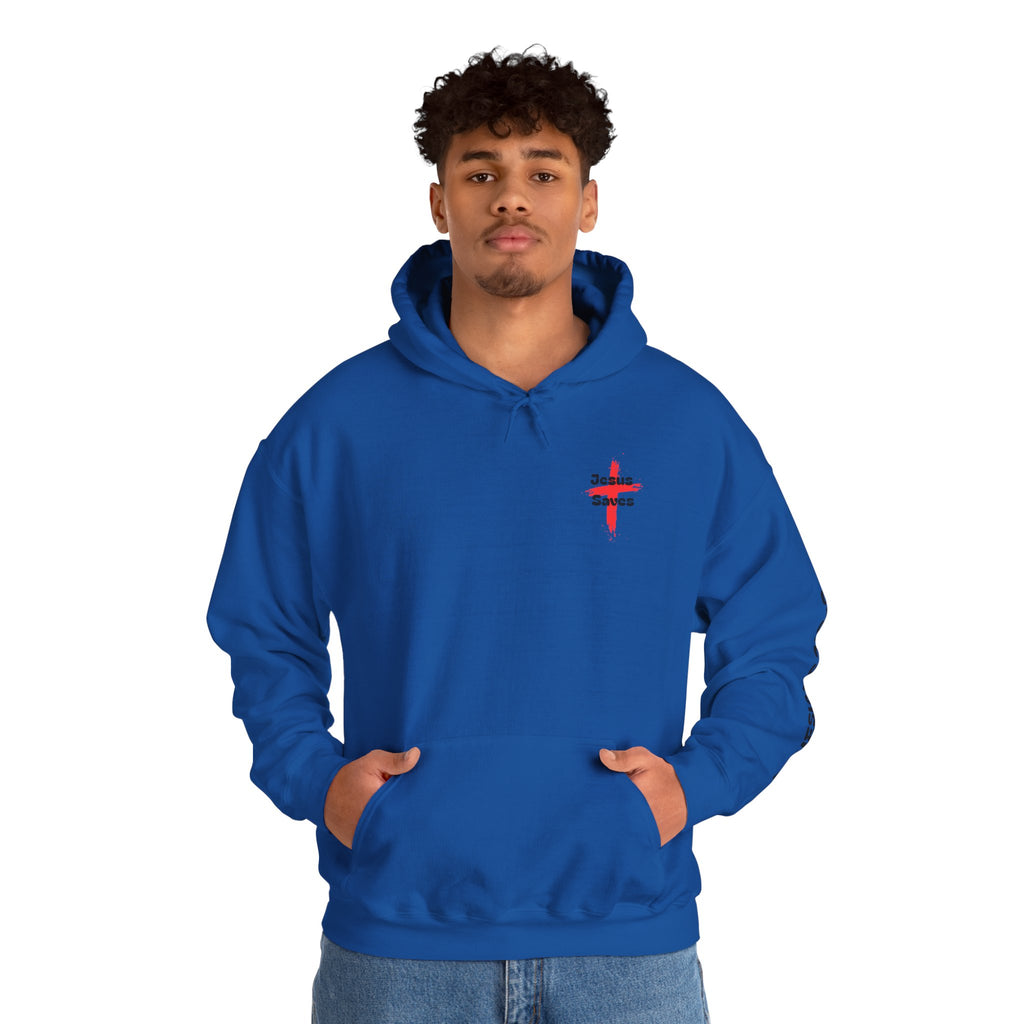 Saved By Grace Hoodie — Christian Cross Faith Pullover