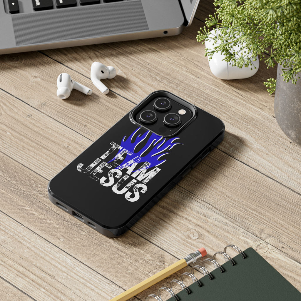 Team Jesus Phone Case — Blue Flame Christian Protective Case