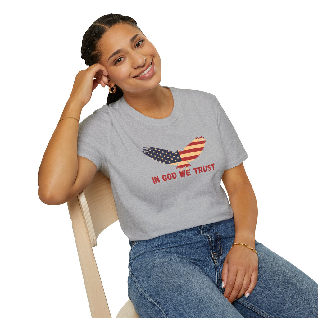 In God We Trust Eagle T-Shirt — Make America Christian Again Cross Tee