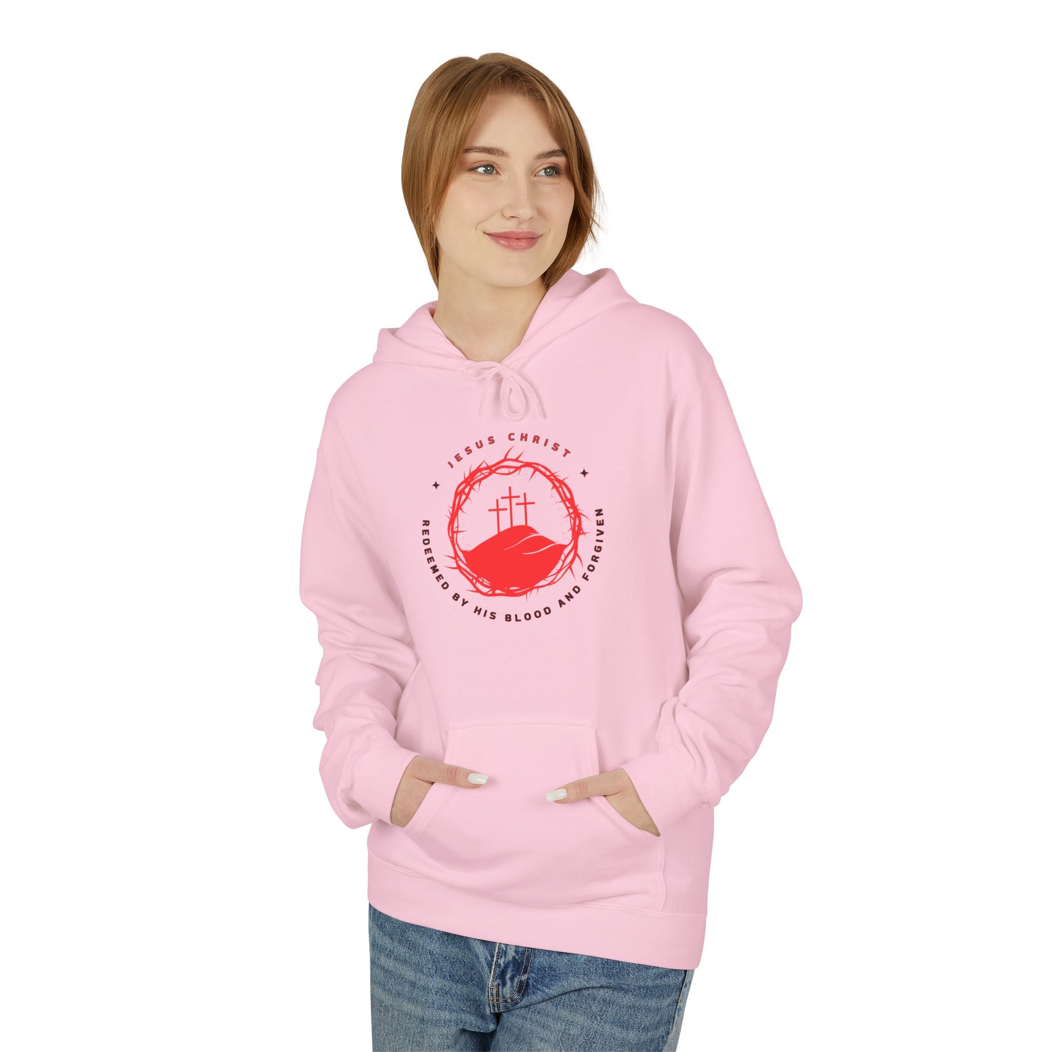 Jesus Christ Crown of Thorns Calvary Hoodie-Redeemed By His Blood and Forgiven