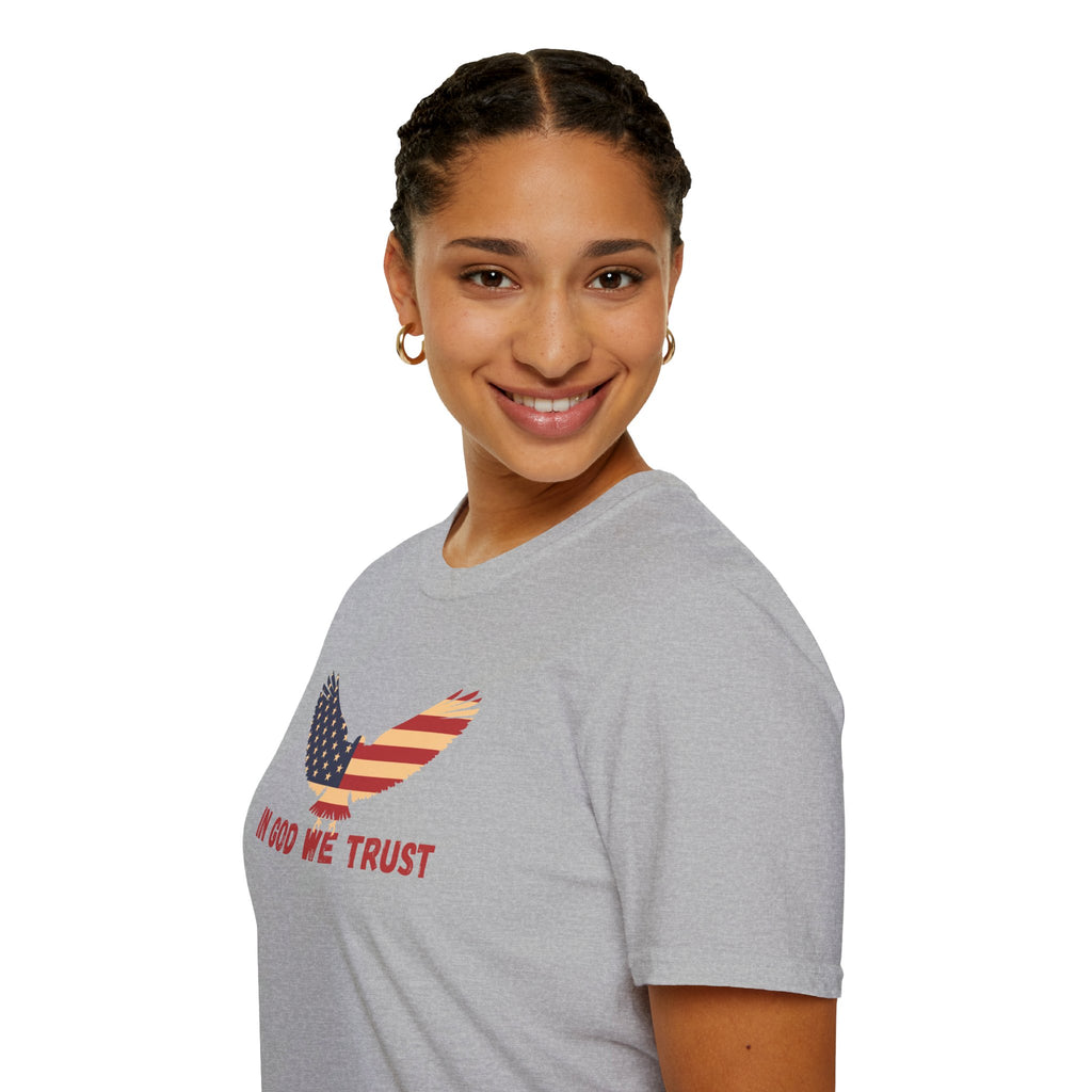 In God We Trust Eagle T-Shirt — Make America Christian Again Cross Tee