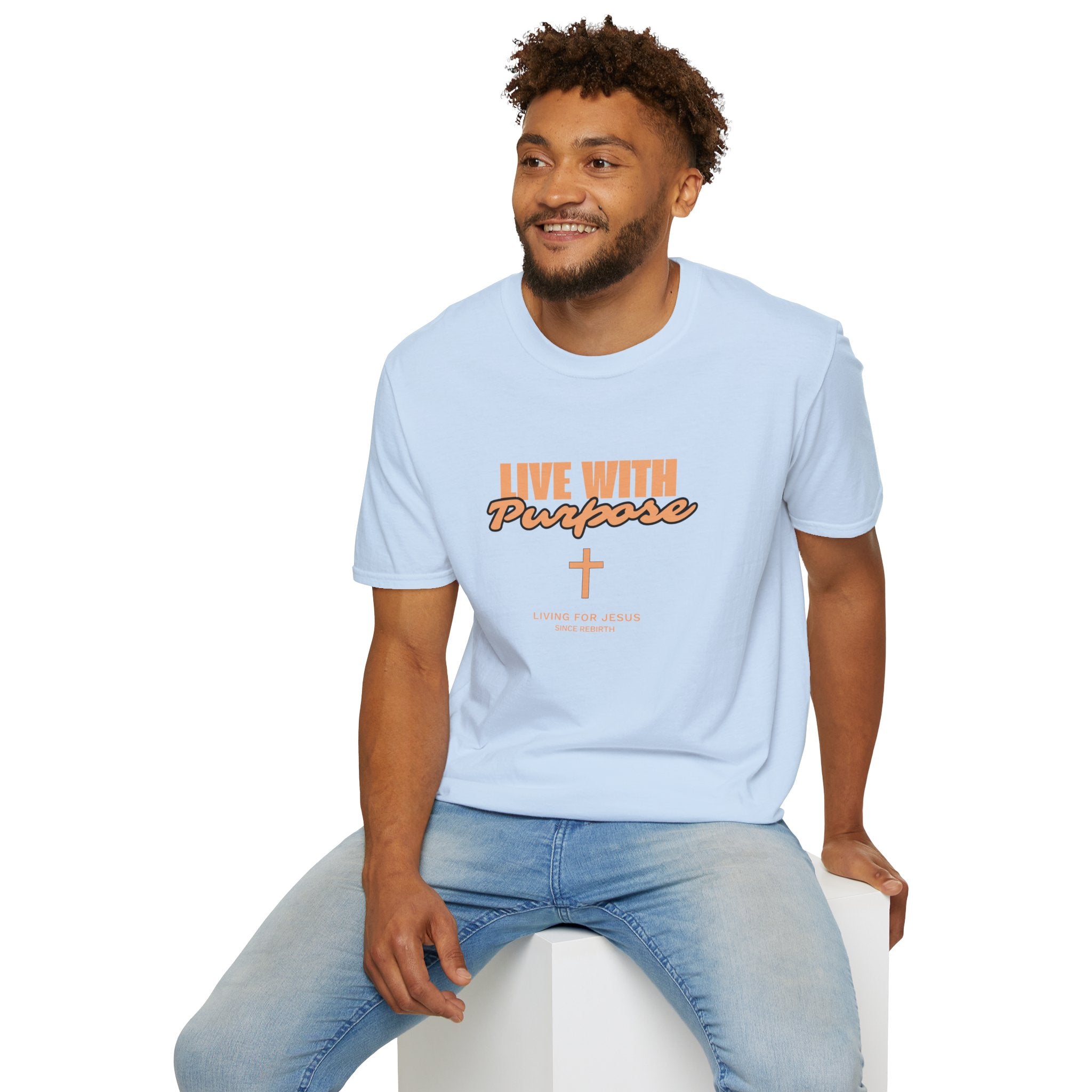Live With Purpose Christian T-Shirt — "Living for Jesus" Cross Tee