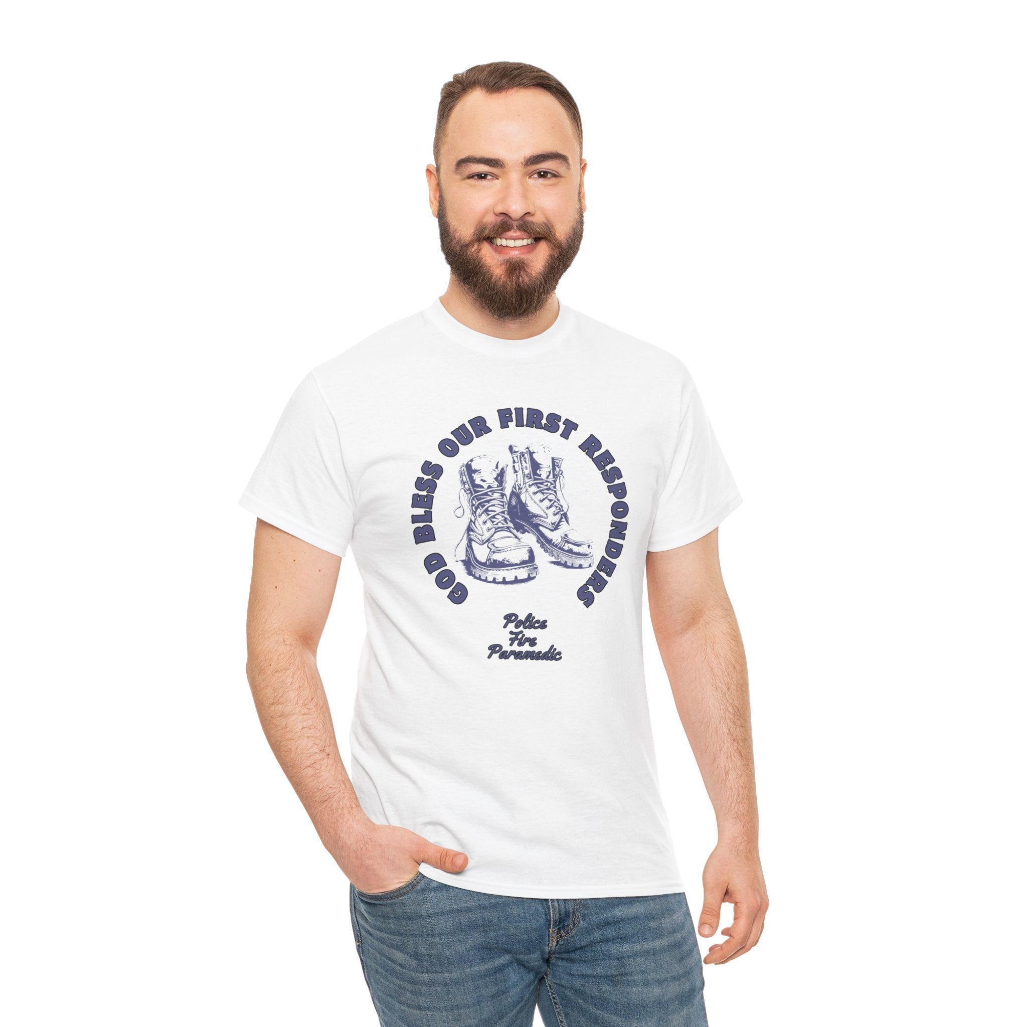 First Responders Prayer T-Shirt — 'God Bless Our First Responders' Faith Tee