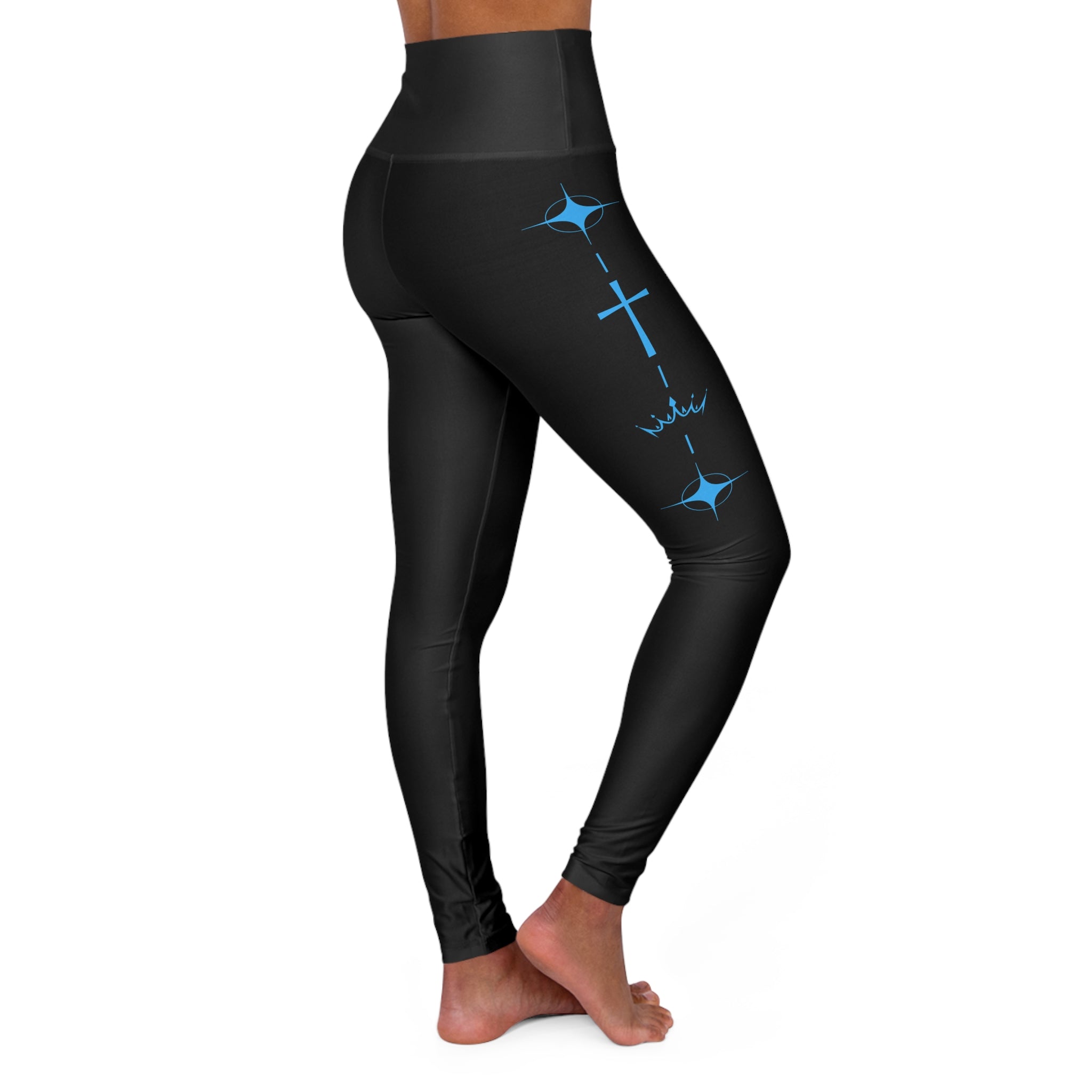 Christian Cross Crown Star High-Waisted Leggings