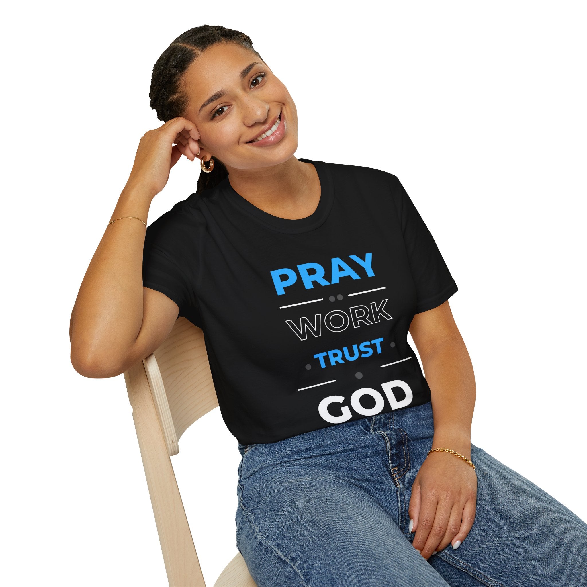 Pray Work Trust God T-Shirt — Inspirational Christian Faith Tee