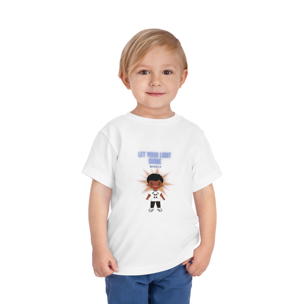 Toddler Tee — "Let Your Light Shine" Cartoon Kid Graphic