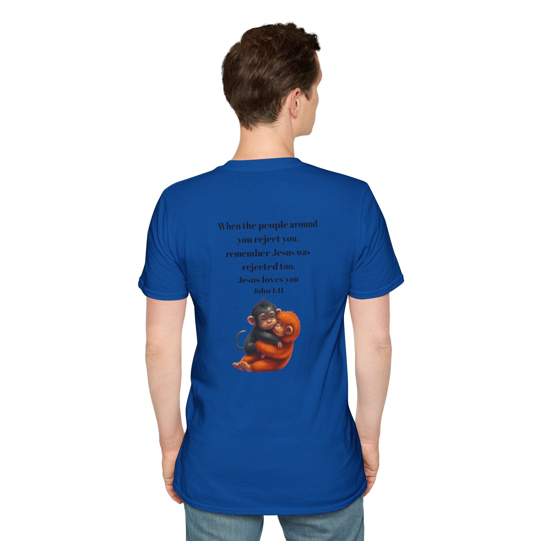 Christian Faith T-Shirt — "When the people around you reject you… Jesus loves you" Graphic Tee