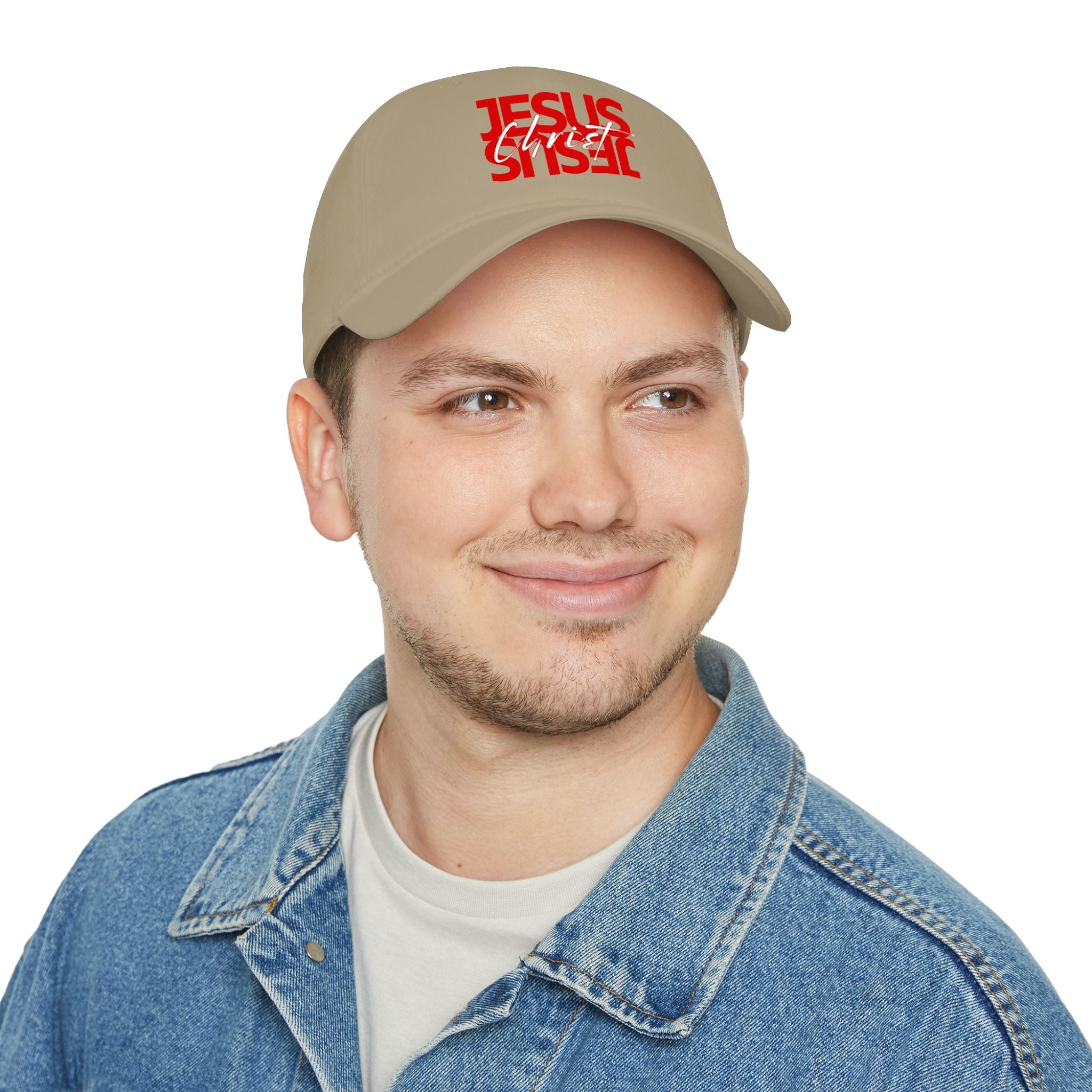 Jesus Christ Baseball Cap - Bold Red Faith Low Profile Hat