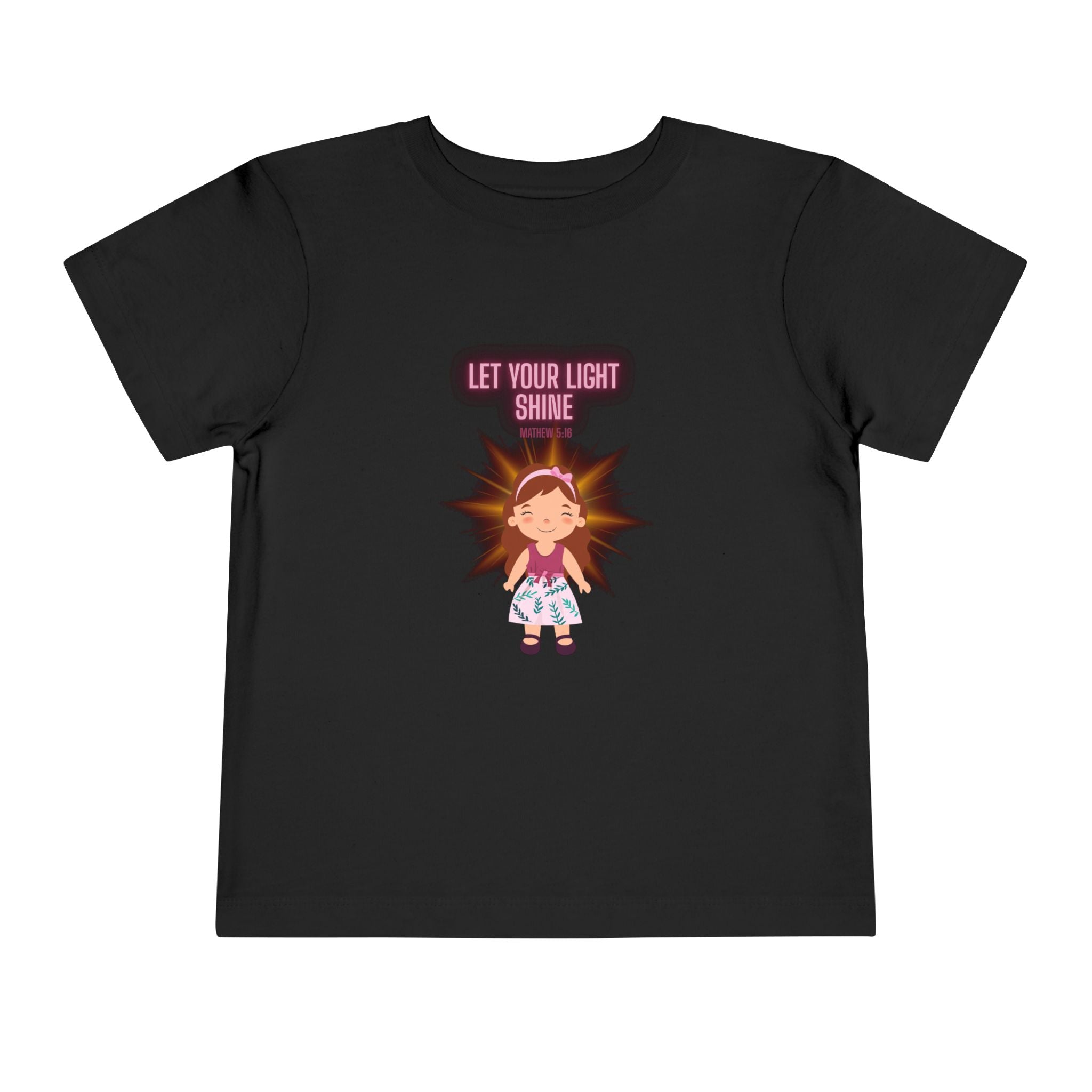 “Let Your Light Shine” Toddler Tee — Cute Girl Sunshine Graphic