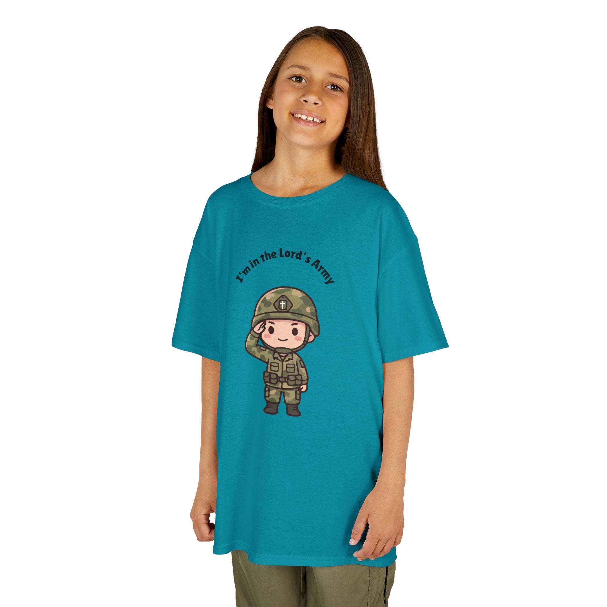 Kids Military Tee — Cute Soldier Illustration with "I'm in the Lord's Army"