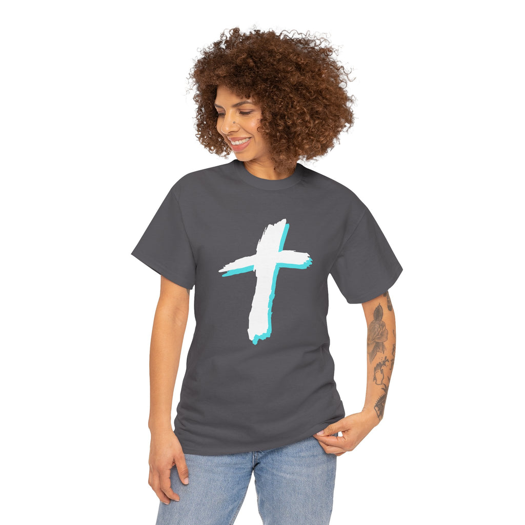 Christian Cross T-Shirt — “Ask Me About Jesus” Faith Tee