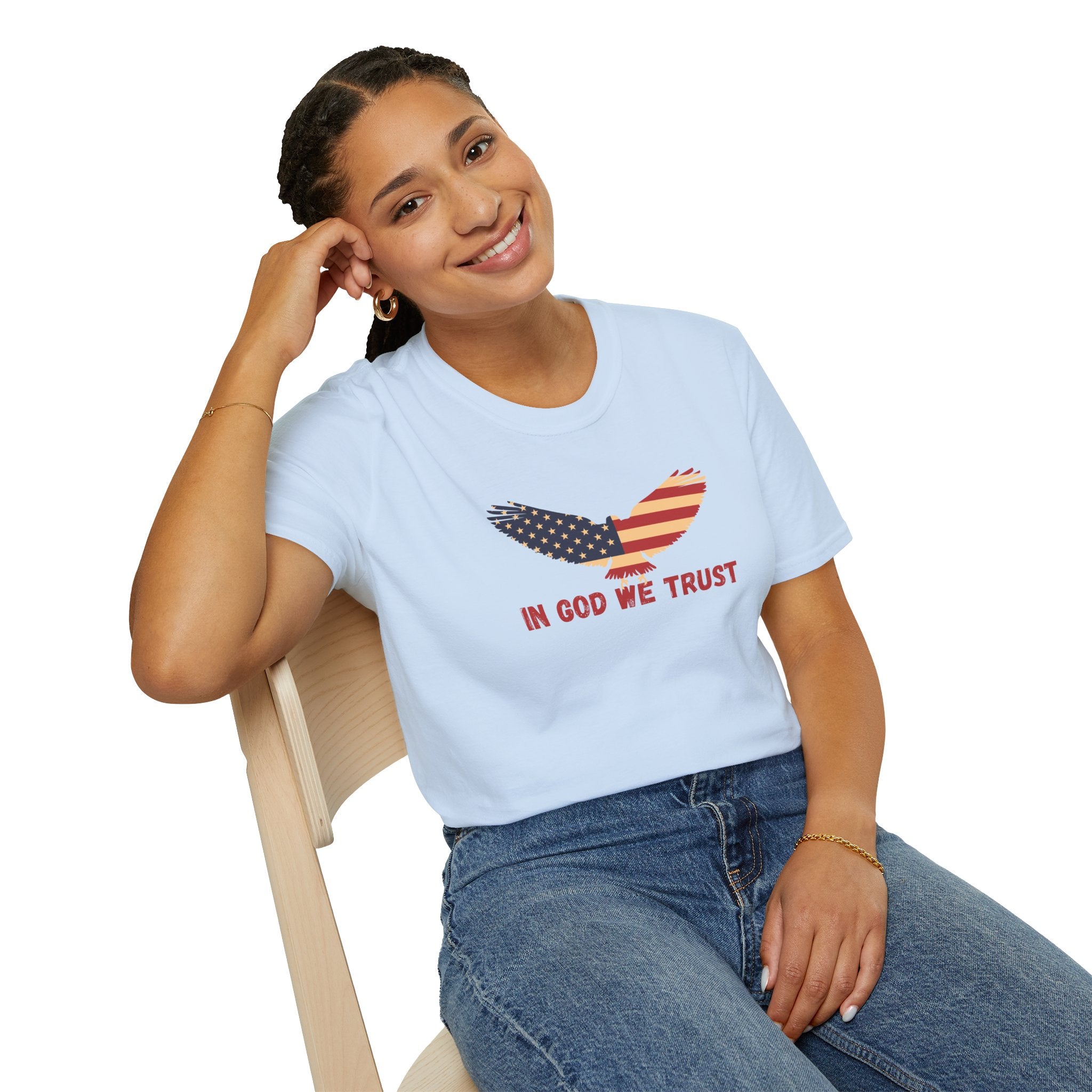 In God We Trust Eagle T-Shirt — Make America Christian Again Cross Tee