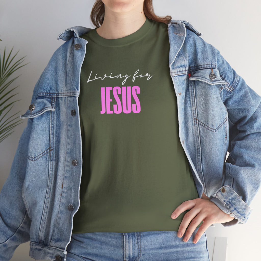 Living For Jesus Tee — Women's Christian Faith Graphic T-Shirt