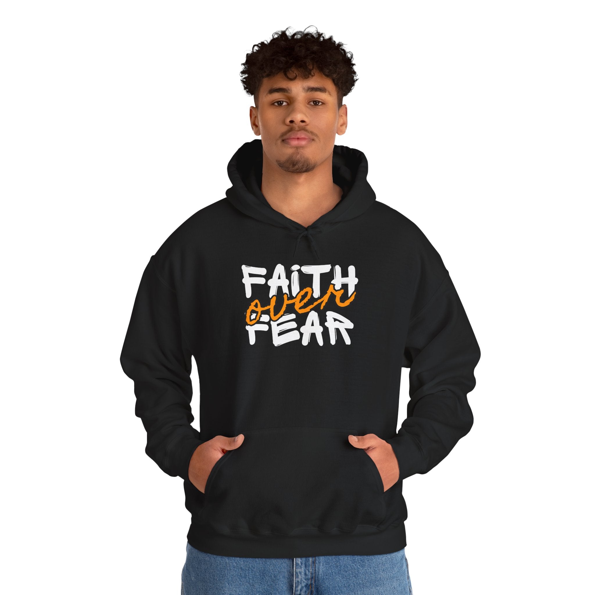 Faith Over Fear Hoodie — Christian Psalms 118:6 Cross Heart Sweatshirt