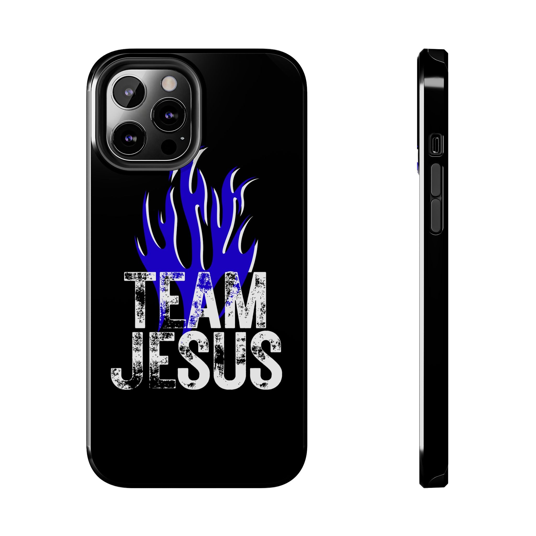 Team Jesus Phone Case — Blue Flame Christian Protective Case