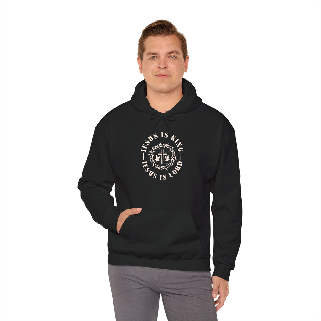 Christian Hoodie - "Jesus Is King, Jesus Is Lord" Cross Pullover
