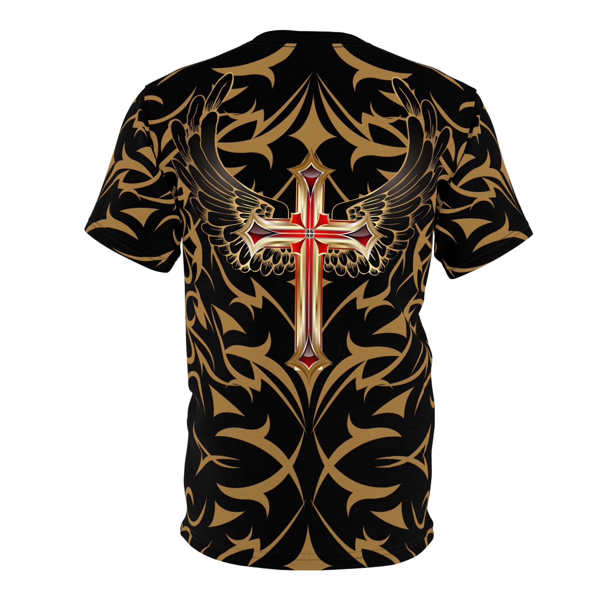 Redeemed Tribal Pattern Tee — All-Over-Print Graphic Shirt