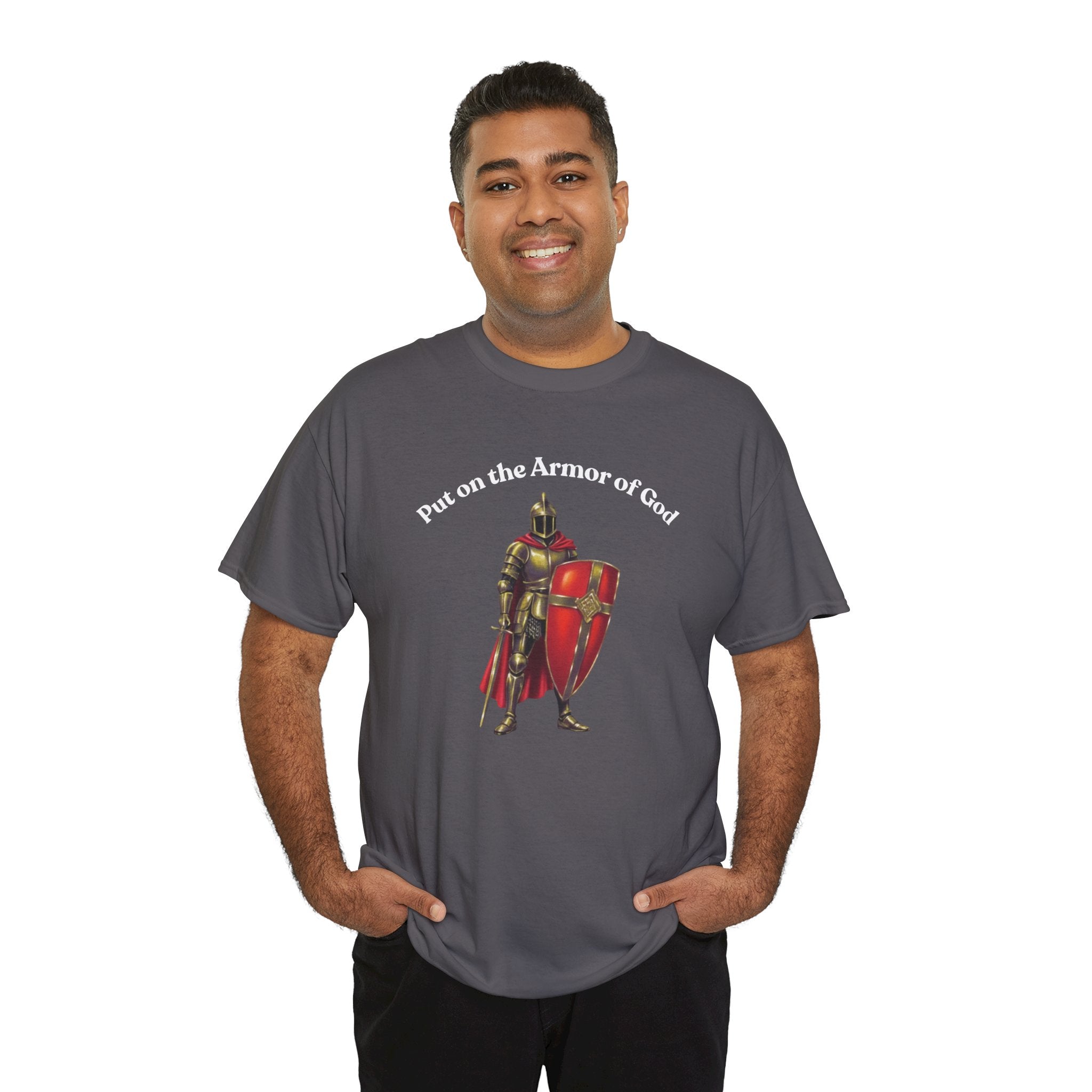 Christian Armor of God T-Shirt — Men's "Put on the Armor of God" Bible Verse Tee