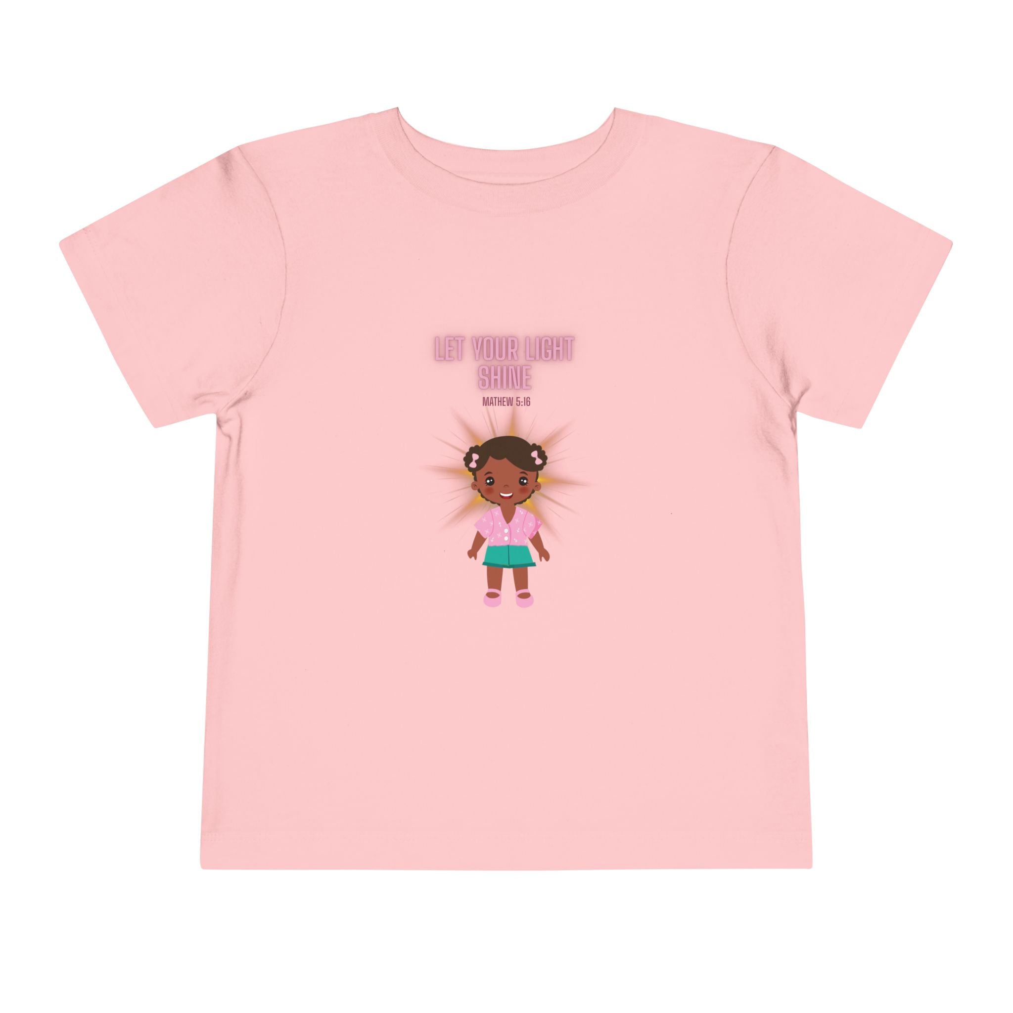 Toddler Tee — "Let Your Light Shine" Cute Girl Graphic