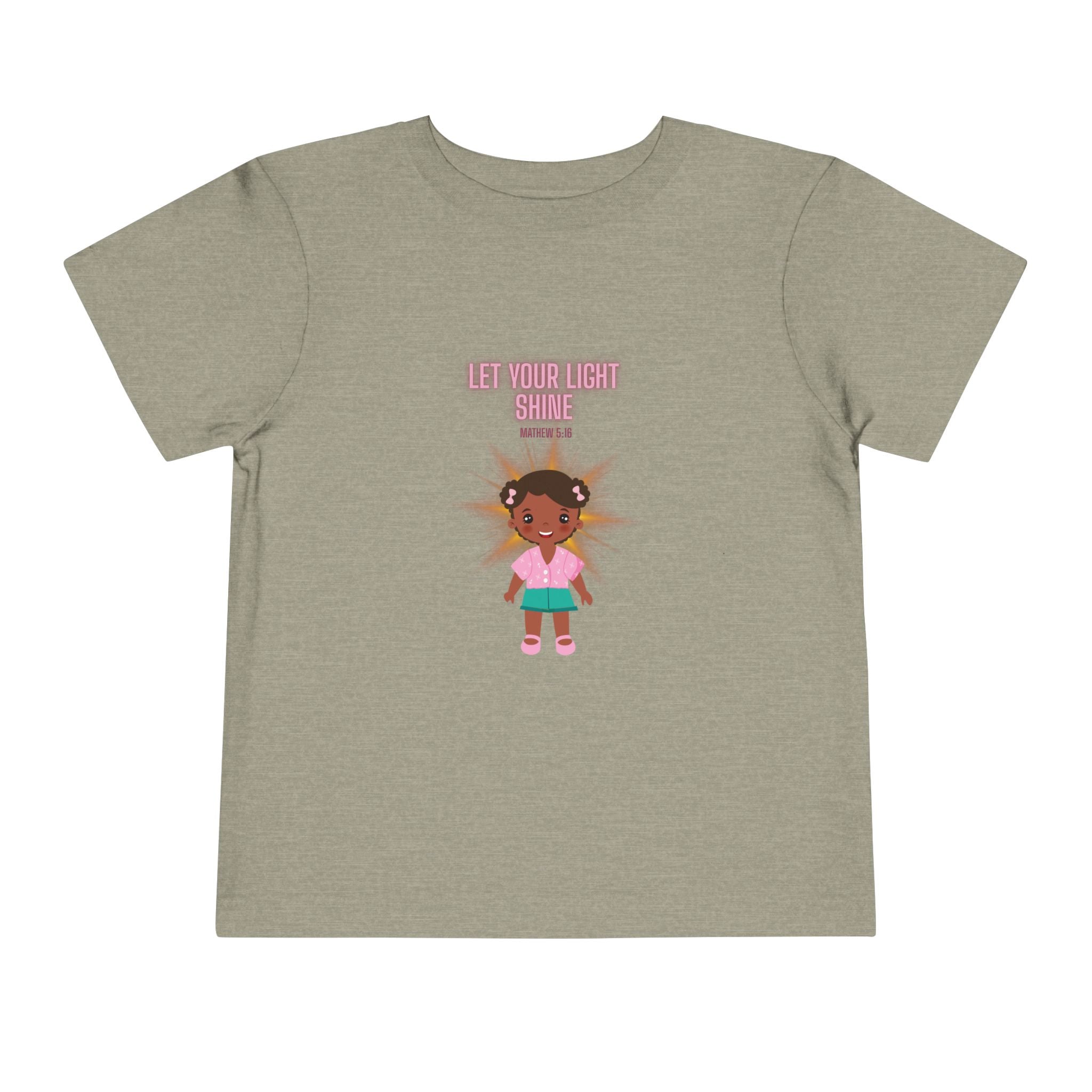 Toddler Tee — "Let Your Light Shine" Cute Girl Graphic
