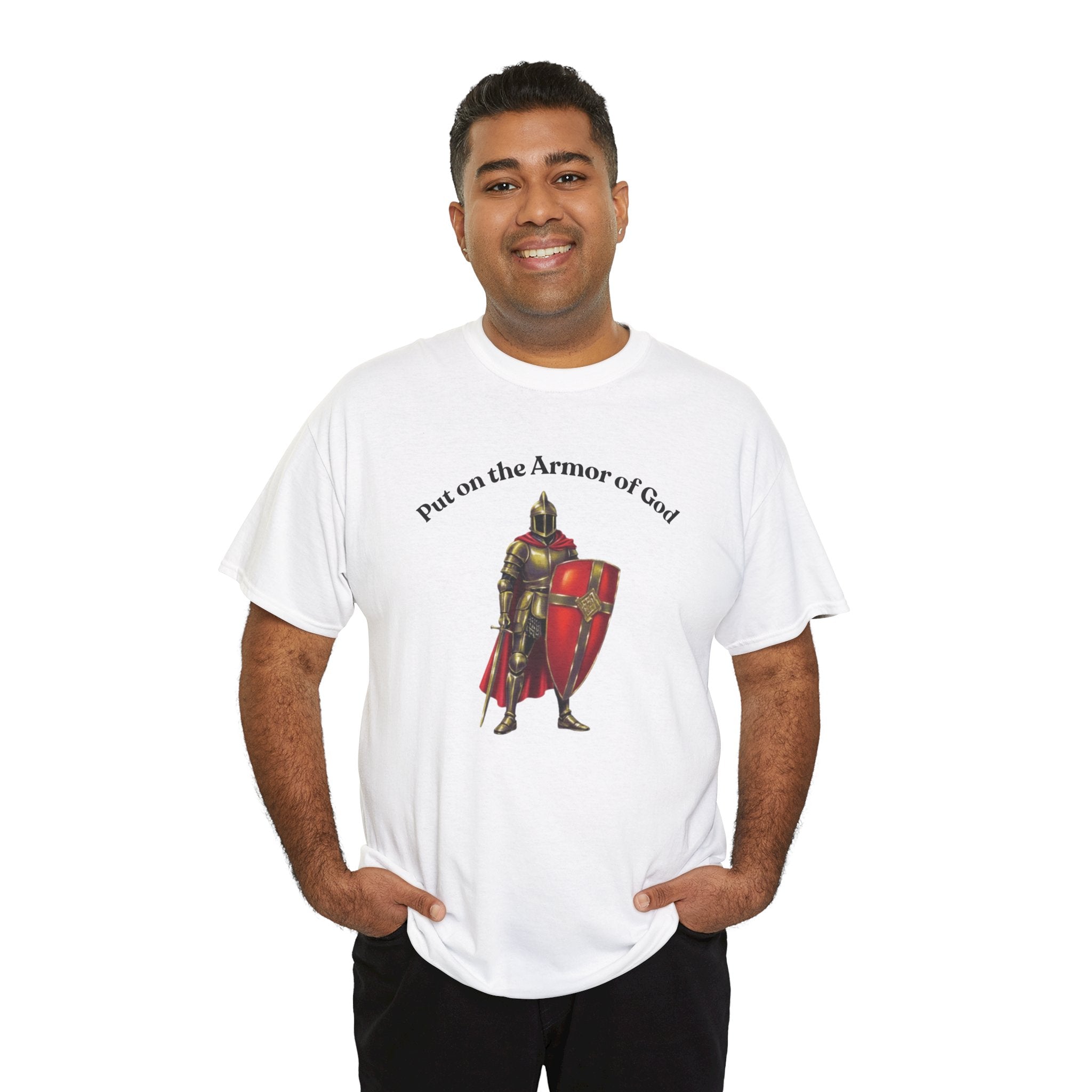 Christian Armor of God T-Shirt — Men's "Put on the Armor of God" Bible Verse Tee