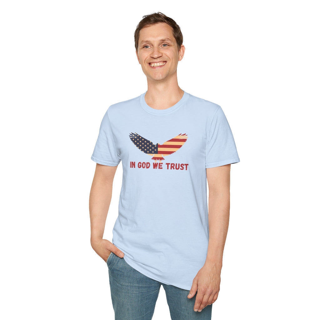 In God We Trust Eagle T-Shirt — Make America Christian Again Cross Tee
