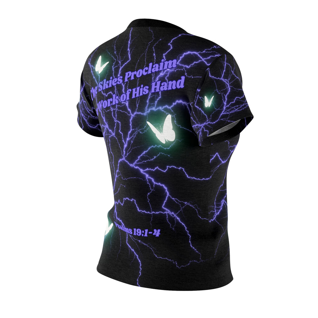 Women’s Lightning Butterfly Tee — "The Heavens Declare The Glory of God" All-Over Print