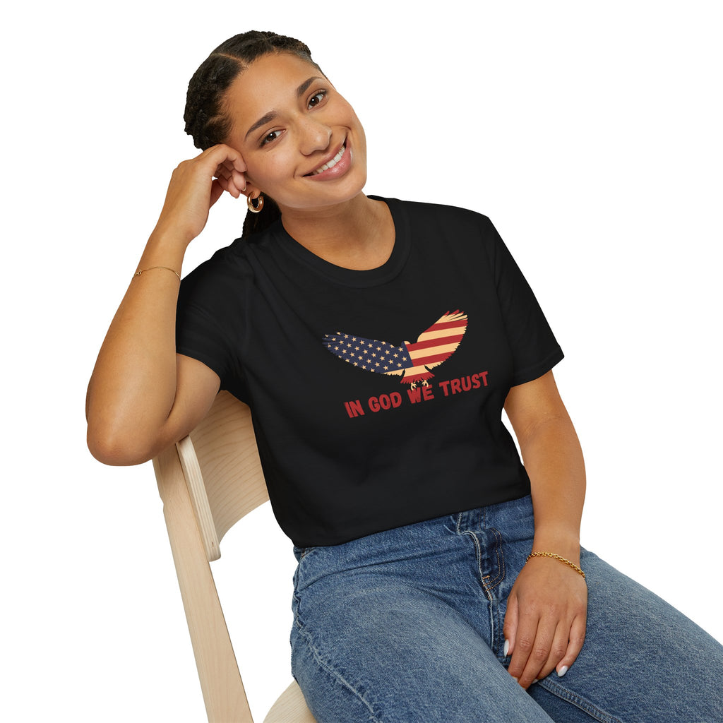 In God We Trust Eagle T-Shirt — Make America Christian Again Cross Tee