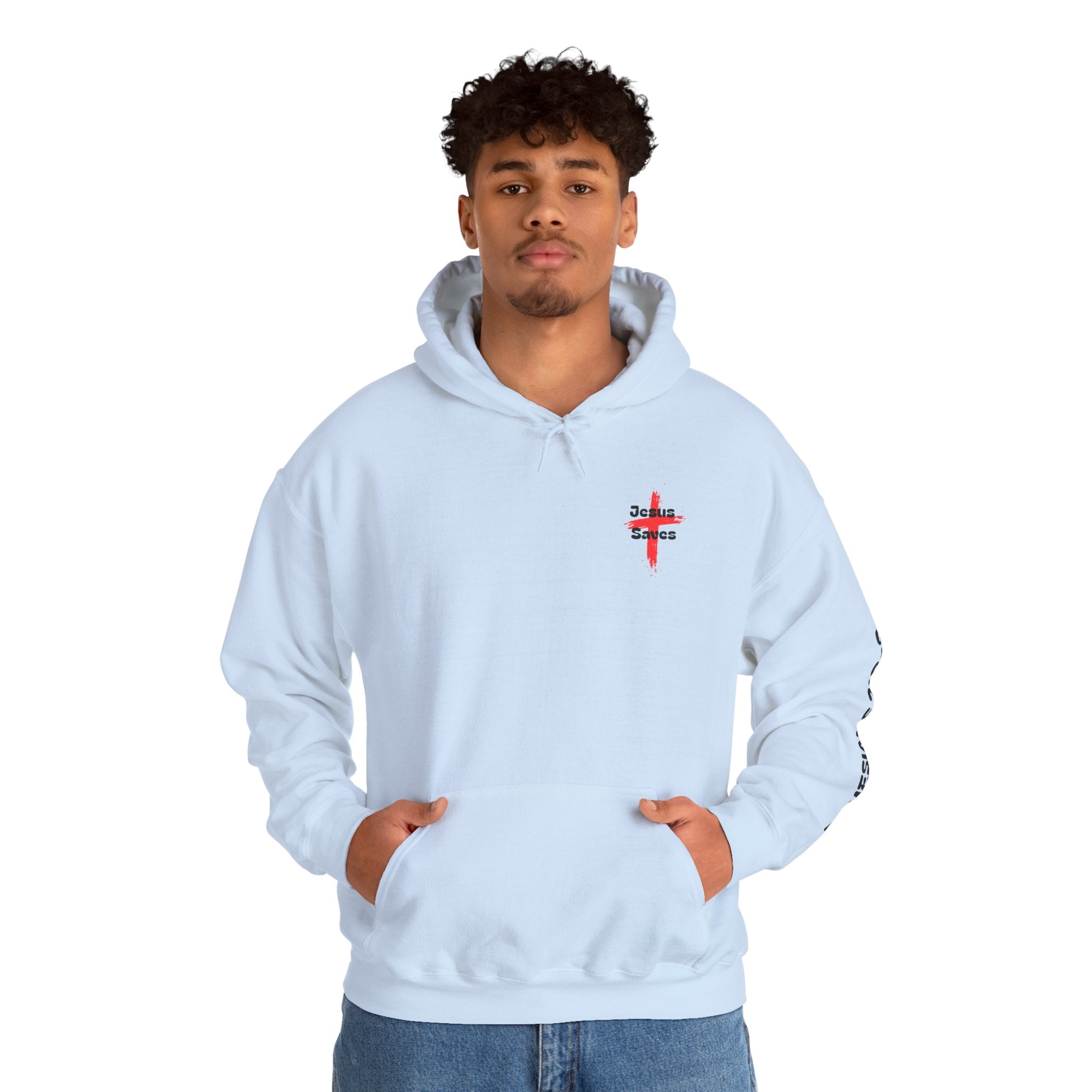 Saved By Grace Hoodie — Christian Cross Faith Pullover