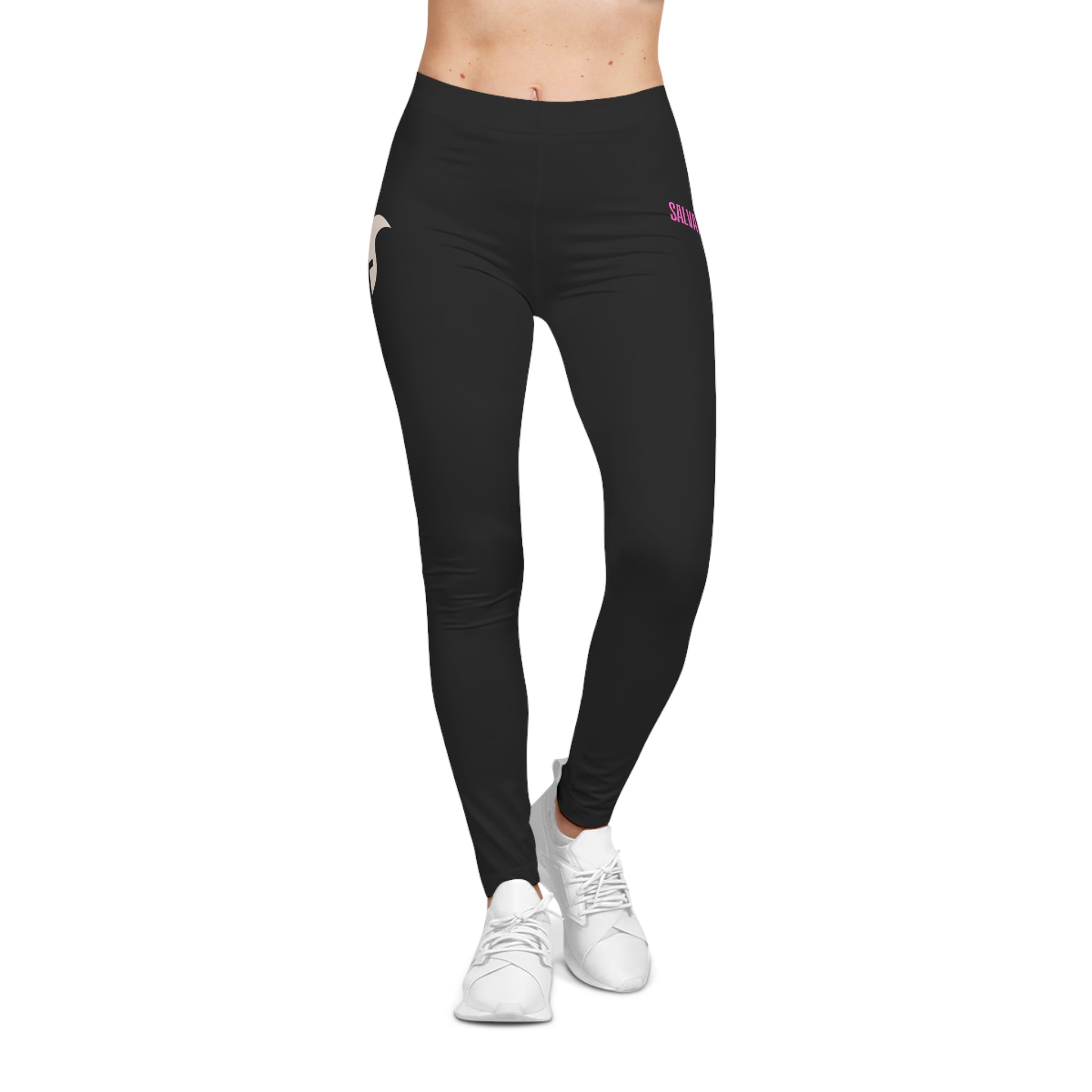 Faith Cross Dove Leggings — "Saved by Grace" Dove Women's Black Spiritual Activewear