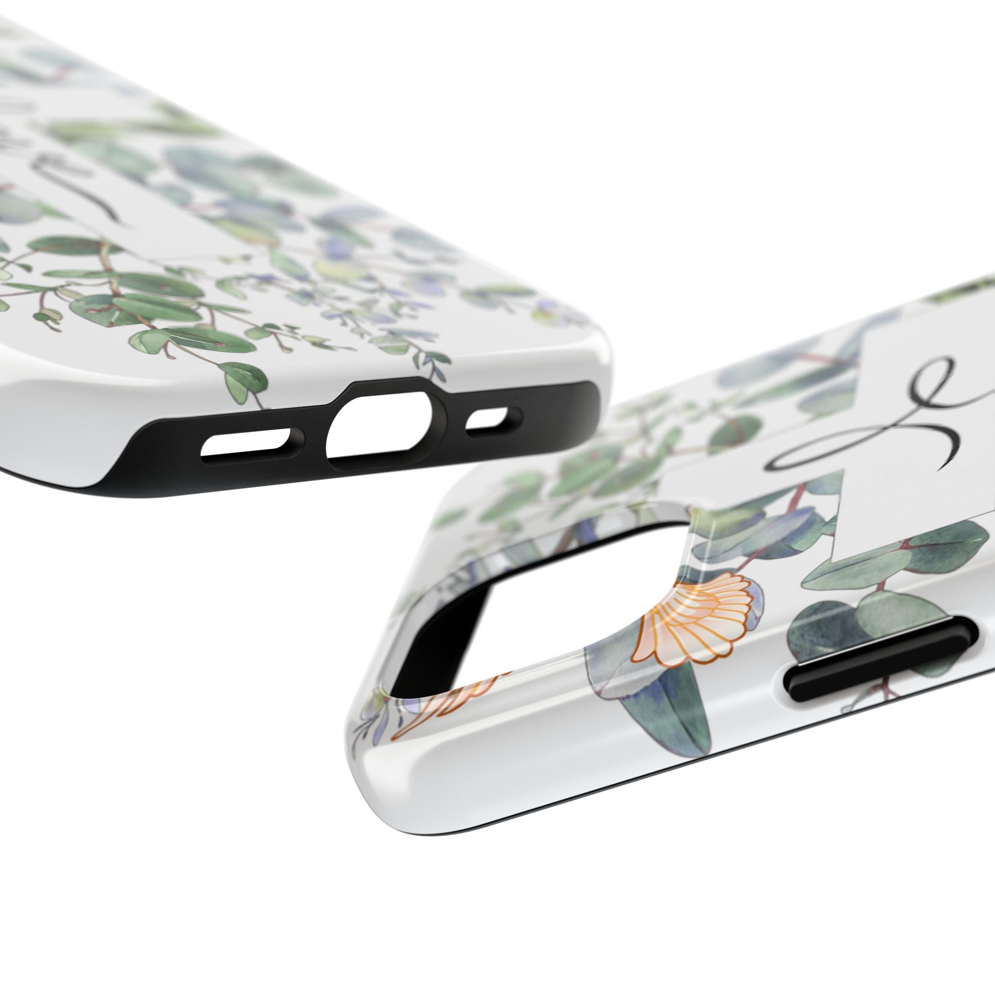 Religious Cross Tough Phone Case — Eucalyptus Floral "Love" Design