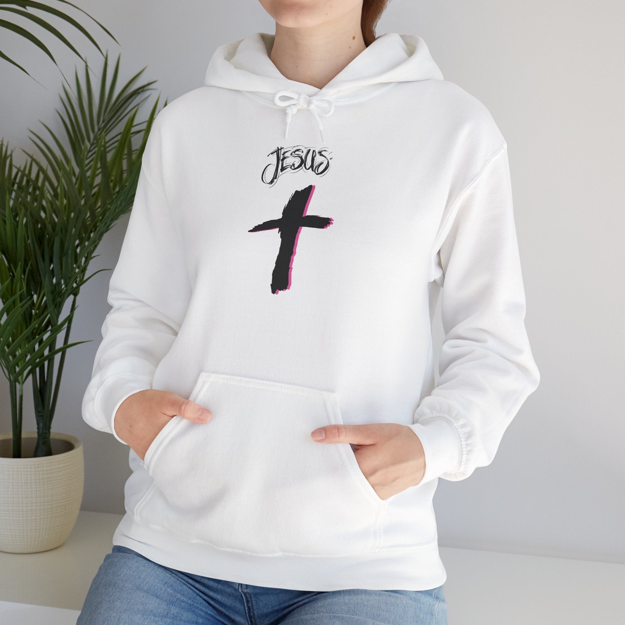 Jesus Cross Hoodie — “Ask Me About Jesus” Christian Pullover