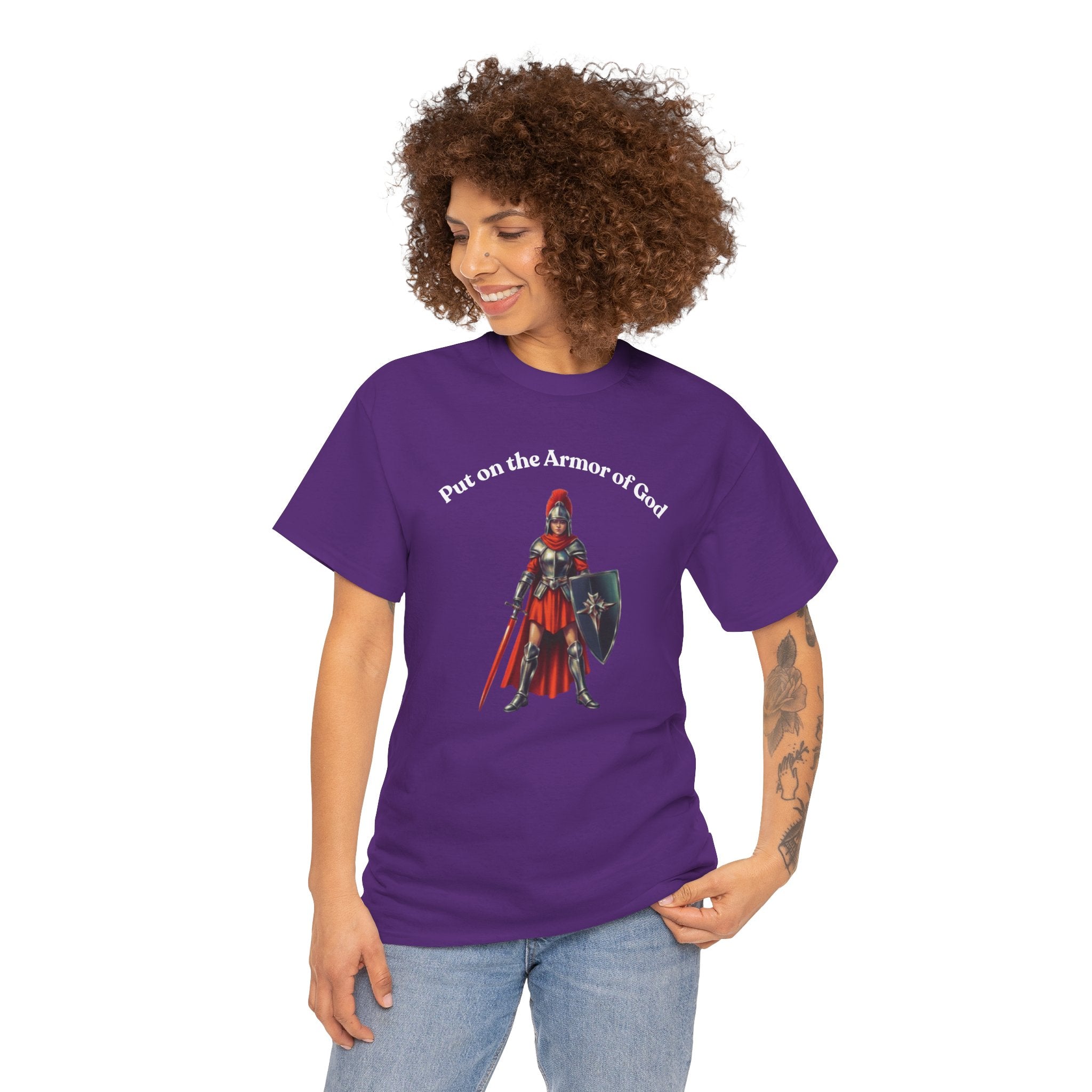 Christian Armor T-Shirt — "Put on the Armor of God" Women's Faith Tee
