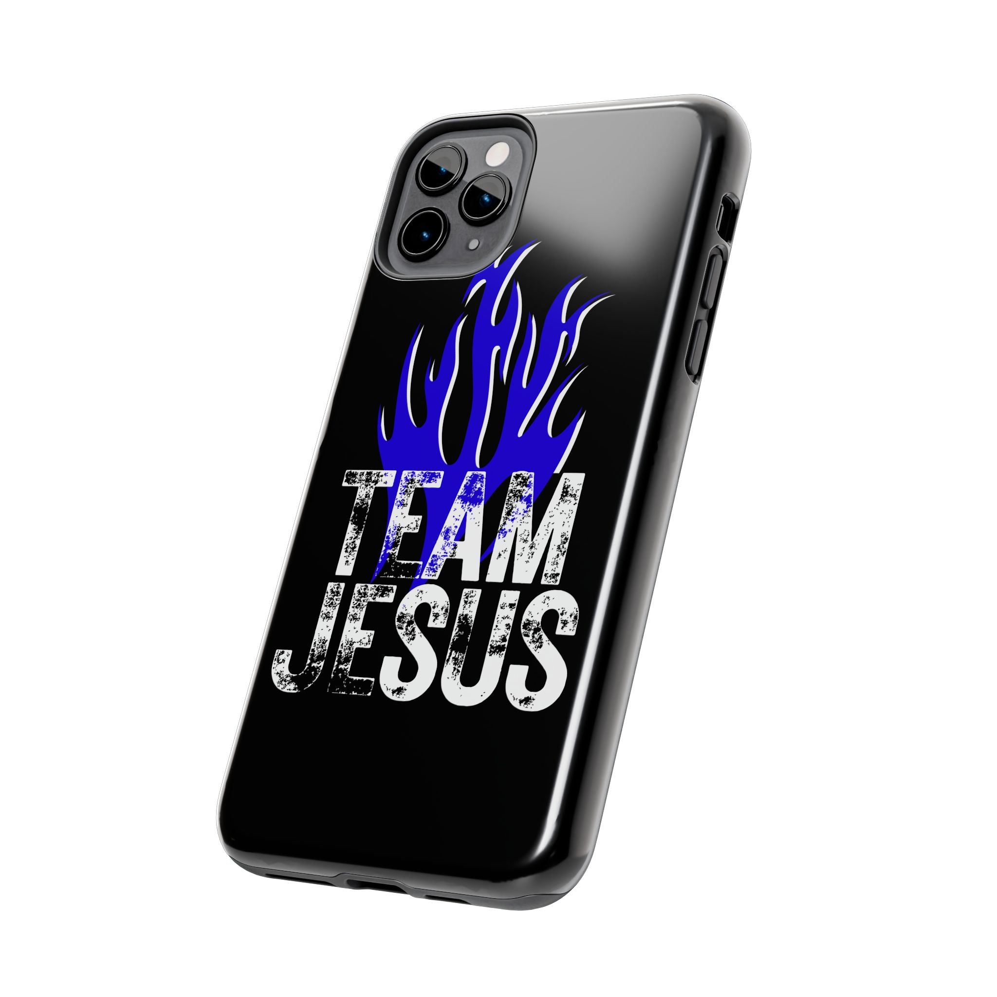 Team Jesus Phone Case — Blue Flame Christian Protective Case