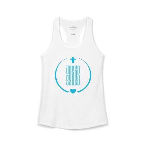 Christian "Jesus Saves" Women's Racerback Tank Top