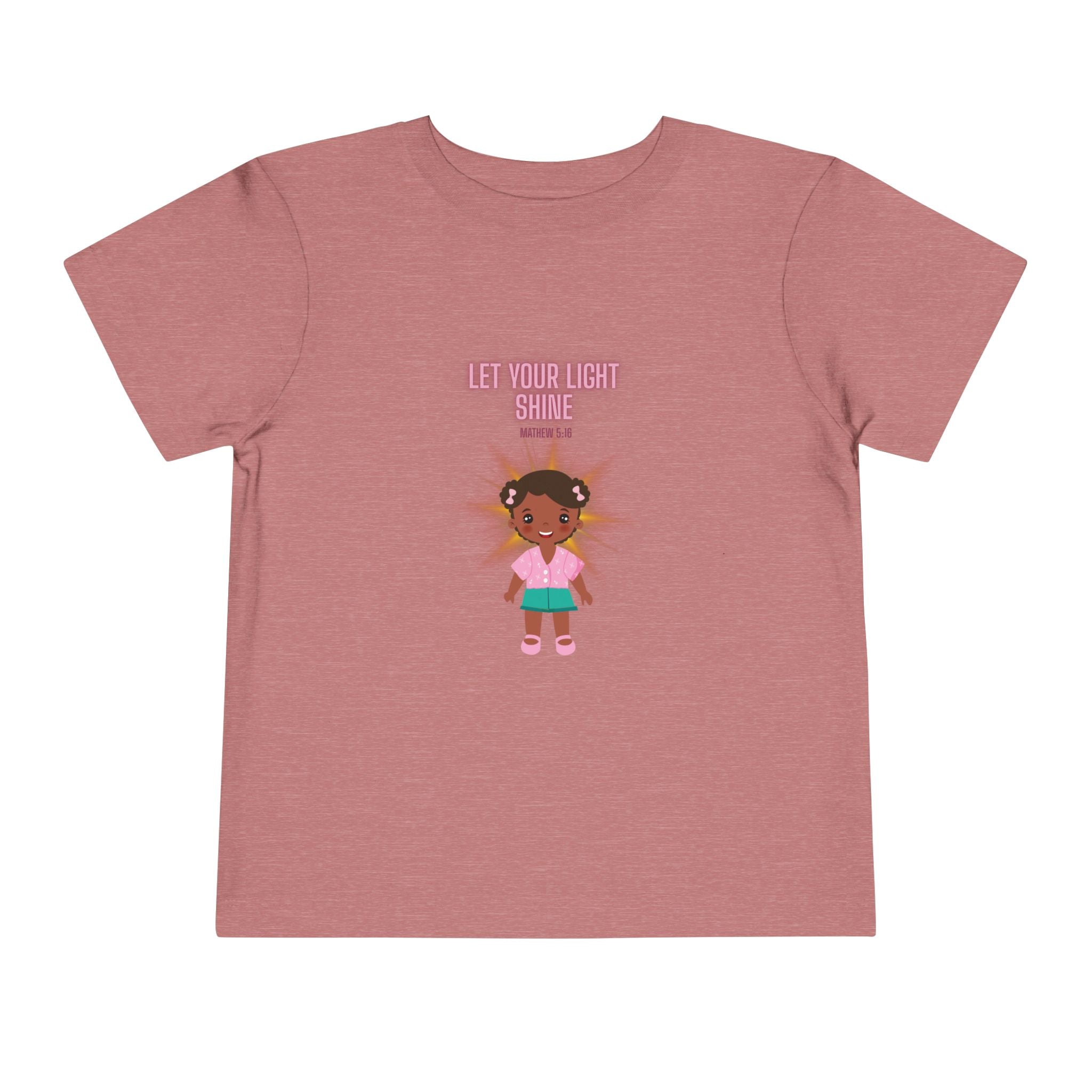 Toddler Tee — "Let Your Light Shine" Cute Girl Graphic