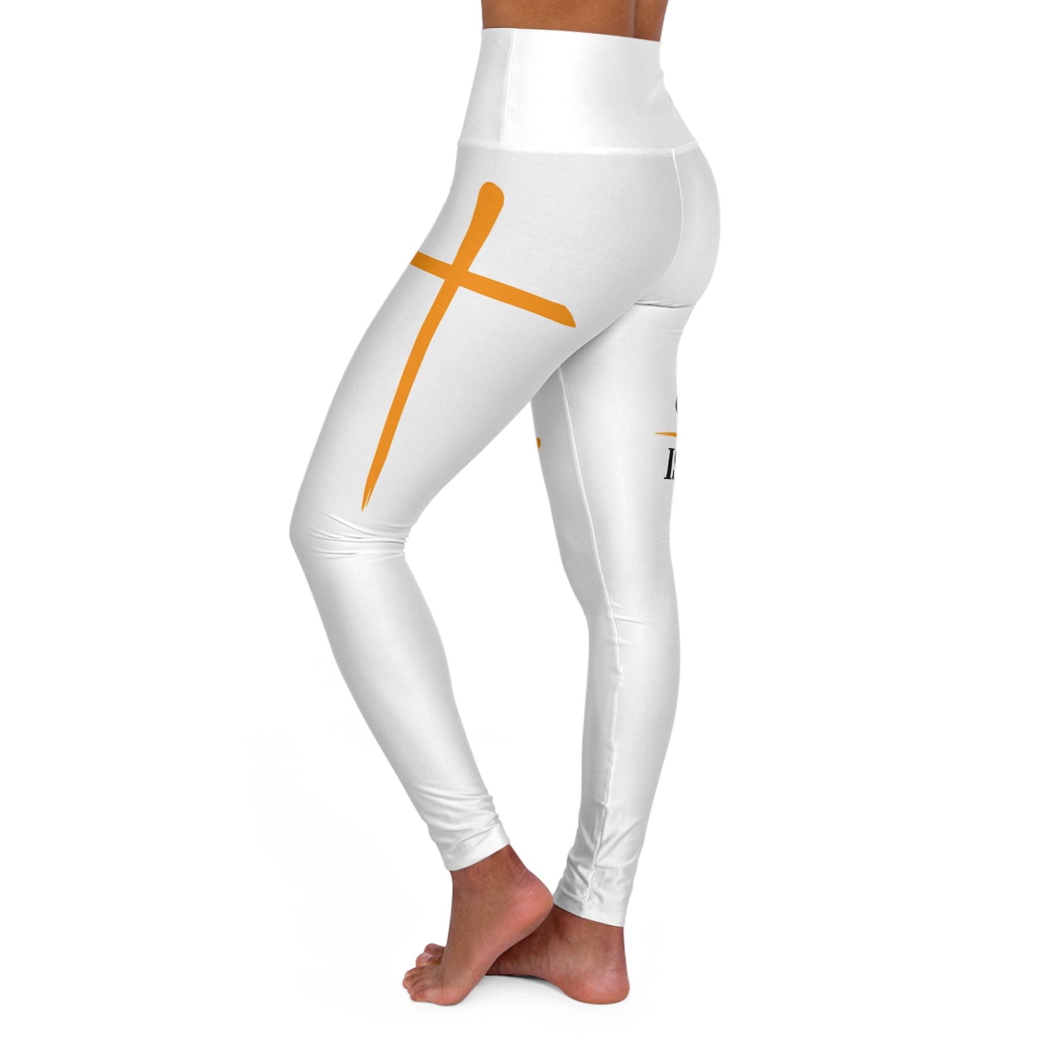Jesus Is King Cross Leggings — Christian High-Waisted Leggings