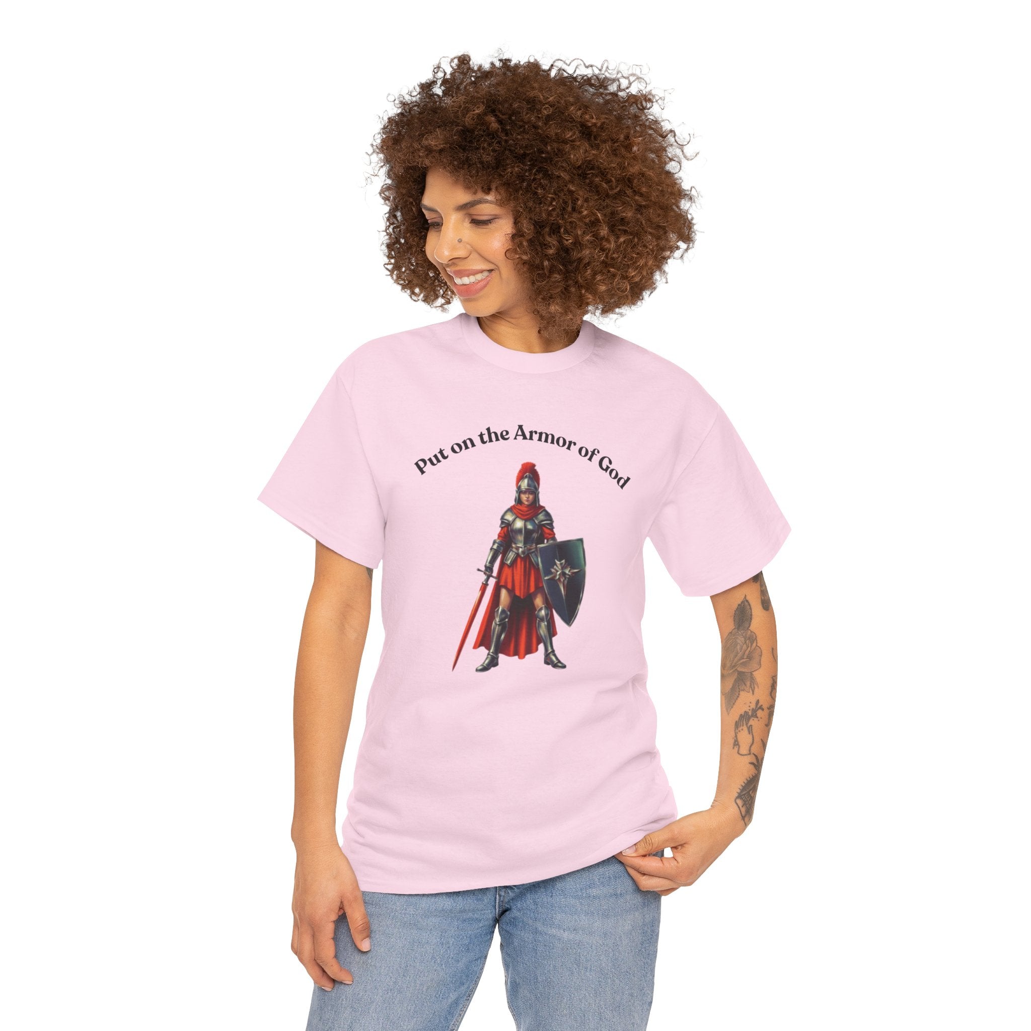Christian Armor T-Shirt — "Put on the Armor of God" Women's Faith Tee