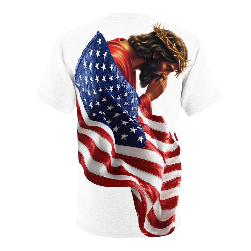 Patriotic Cross Tee — American Flag Christian T-Shirt