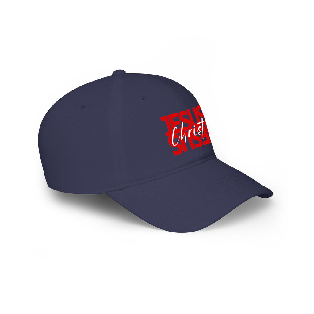 Jesus Christ Baseball Cap - Bold Red Faith Low Profile Hat