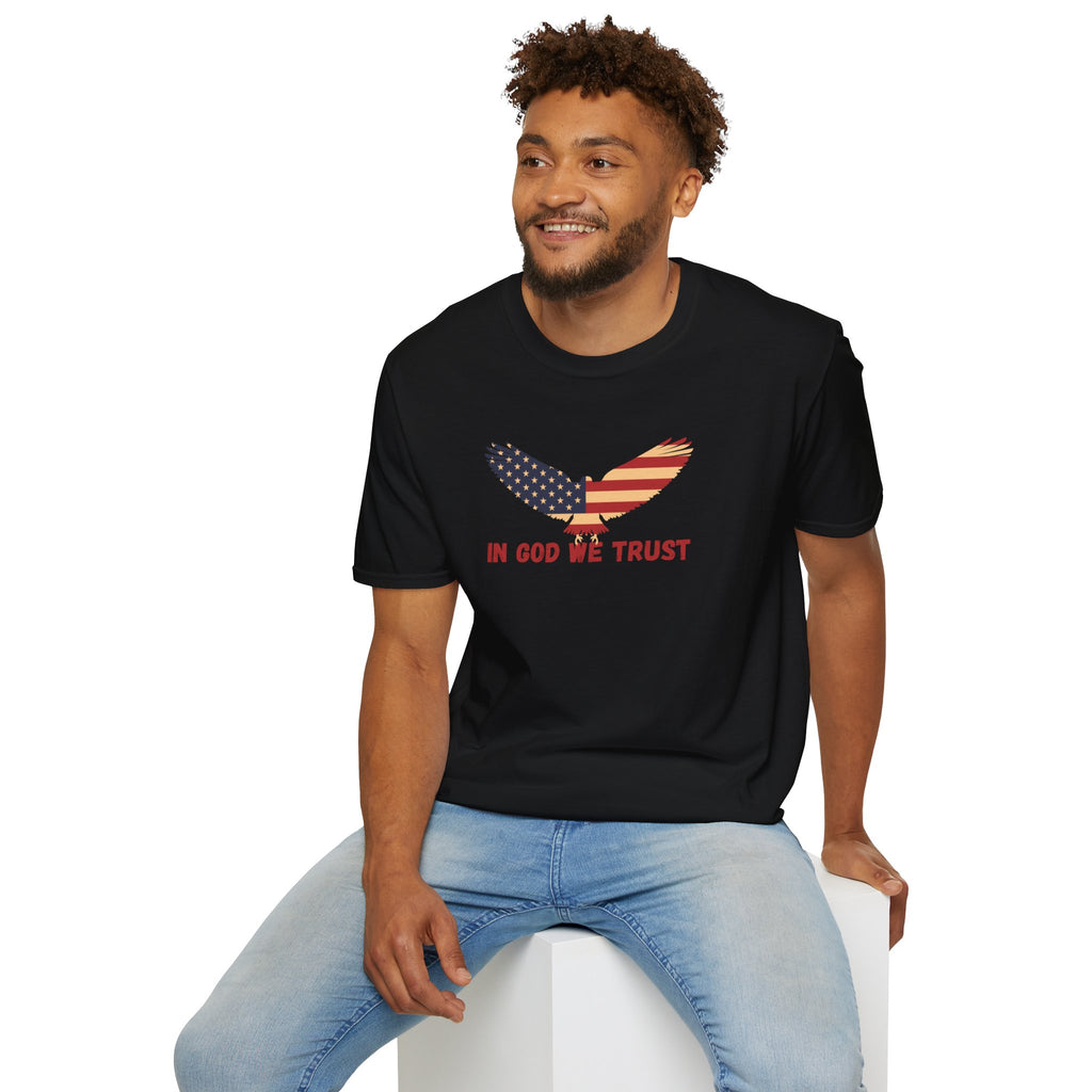 In God We Trust Eagle T-Shirt — Make America Christian Again Cross Tee
