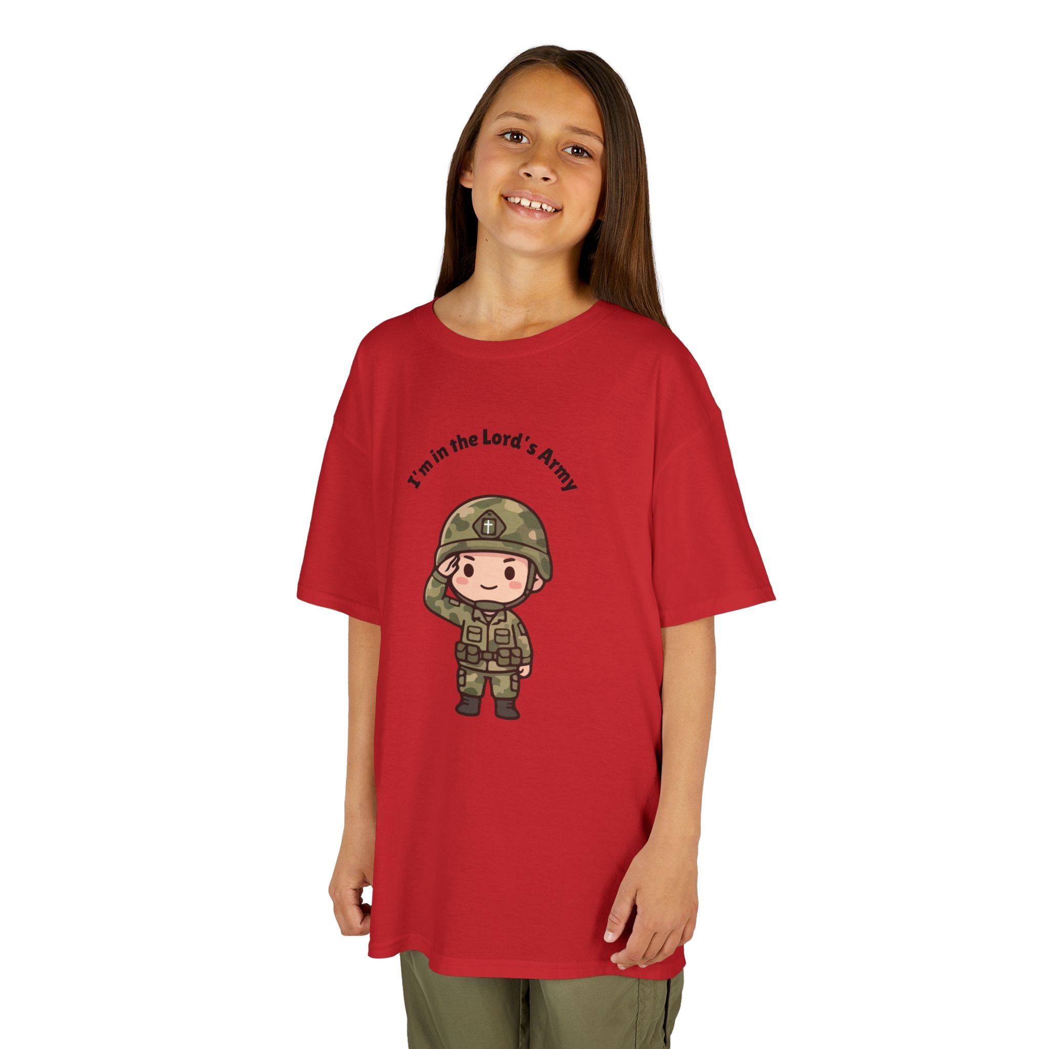 Kids Military Tee — Cute Soldier Illustration with "I'm in the Lord's Army"